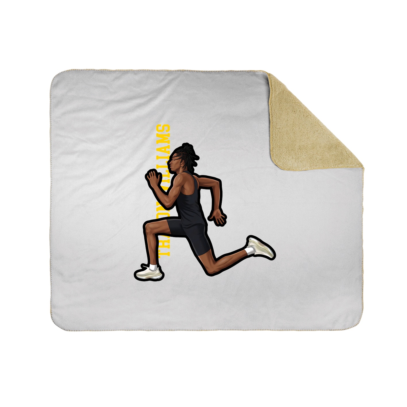 Throw Blanket — Name Vertical in White