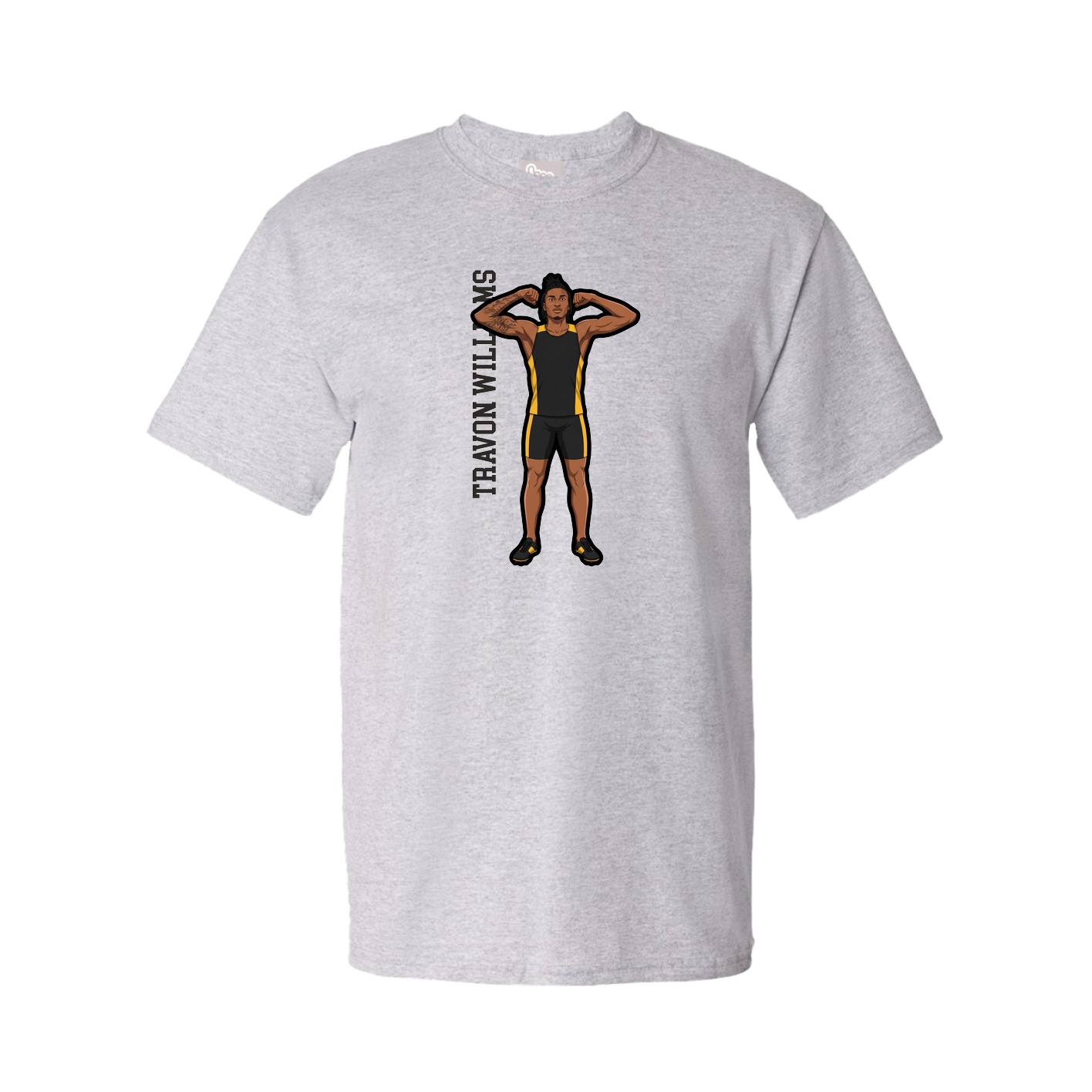 Youth Tee — Name Vertical in Grey