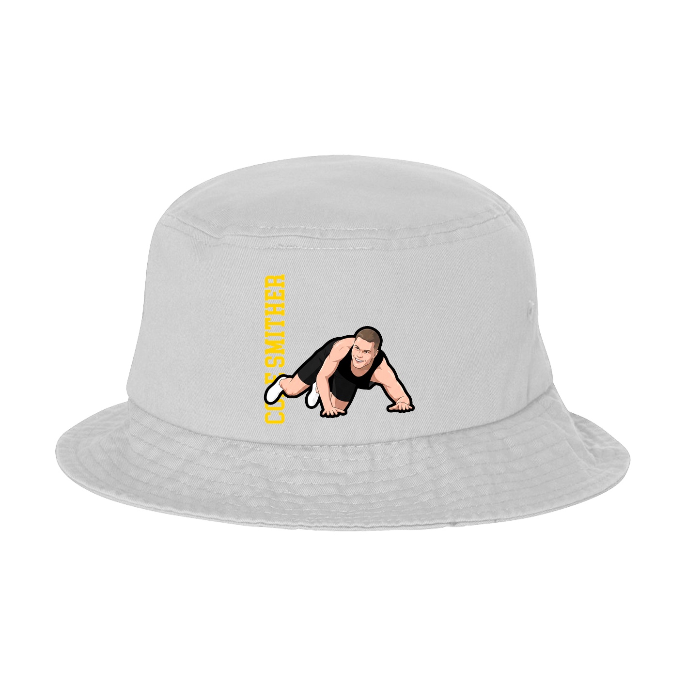 Bucket Cap — Name Vertical in White