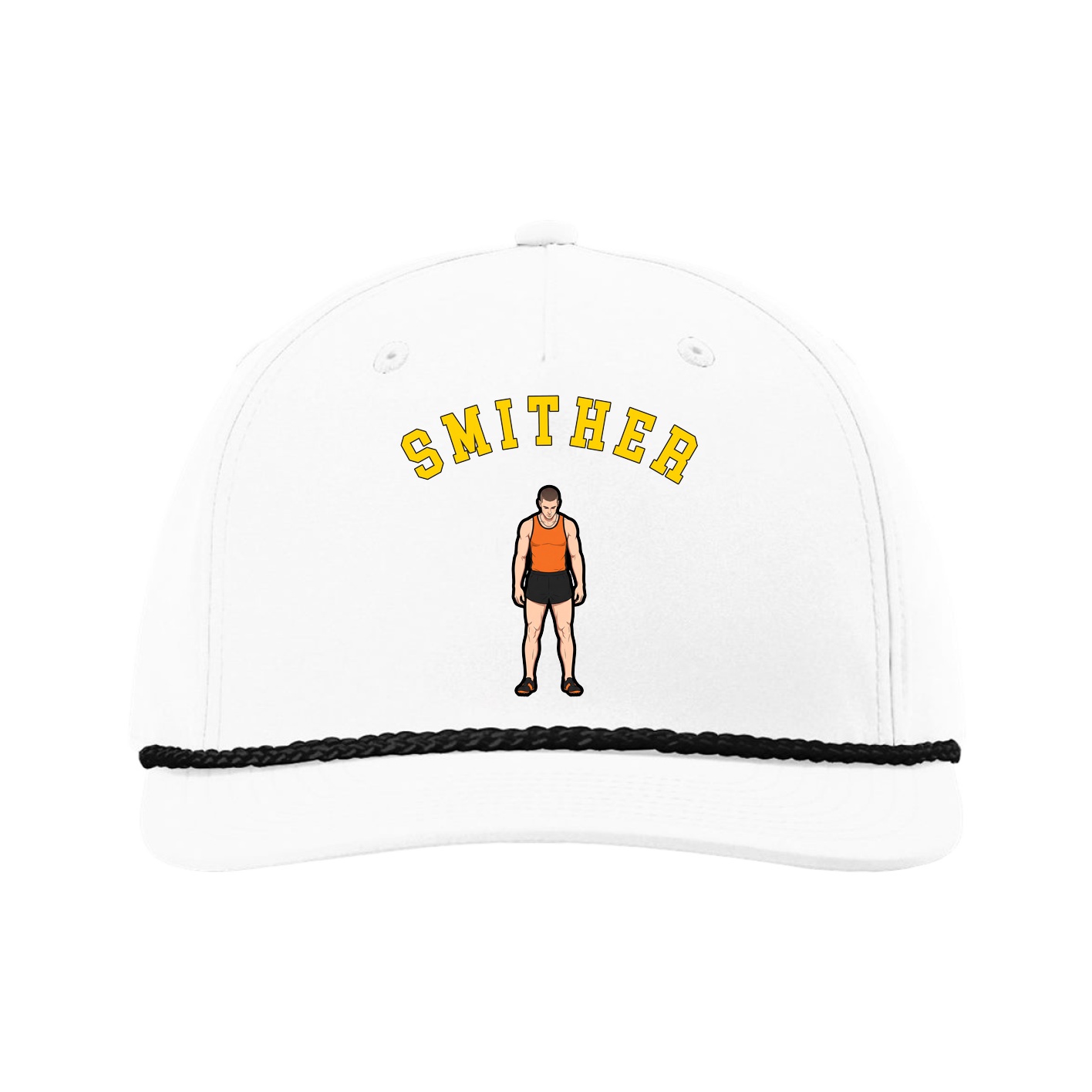 Five-Panel Classic Rope Cap — Shirsey Arch in White