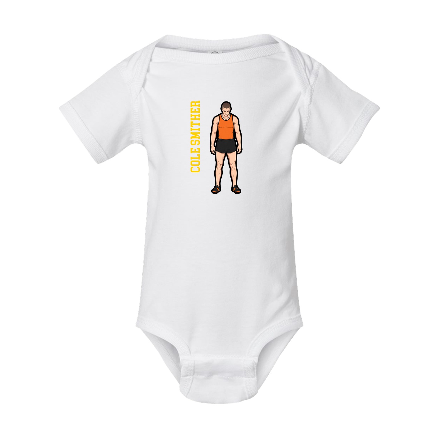 Baby Onesie — Name Vertical in White