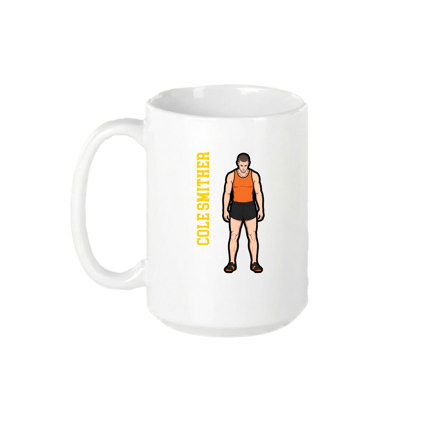 15oz Coffee Mug — Name Vertical in White