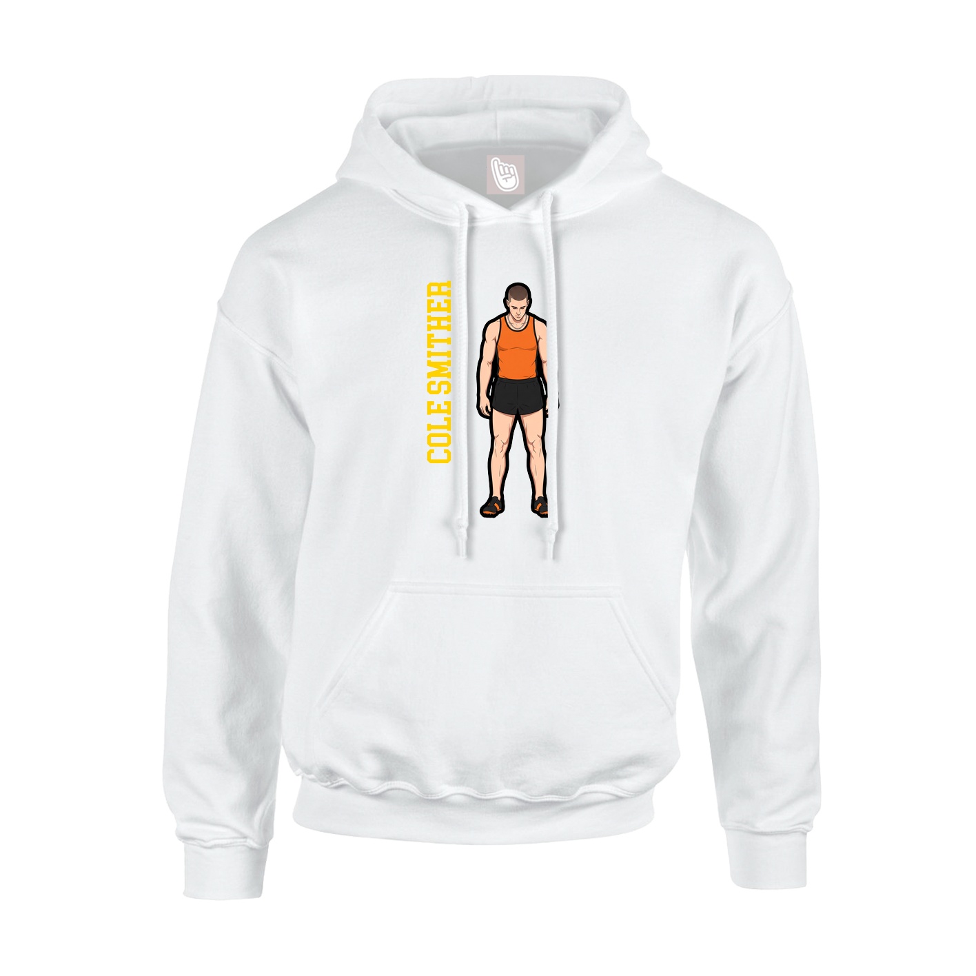 Youth Hoodie — Name Vertical in White