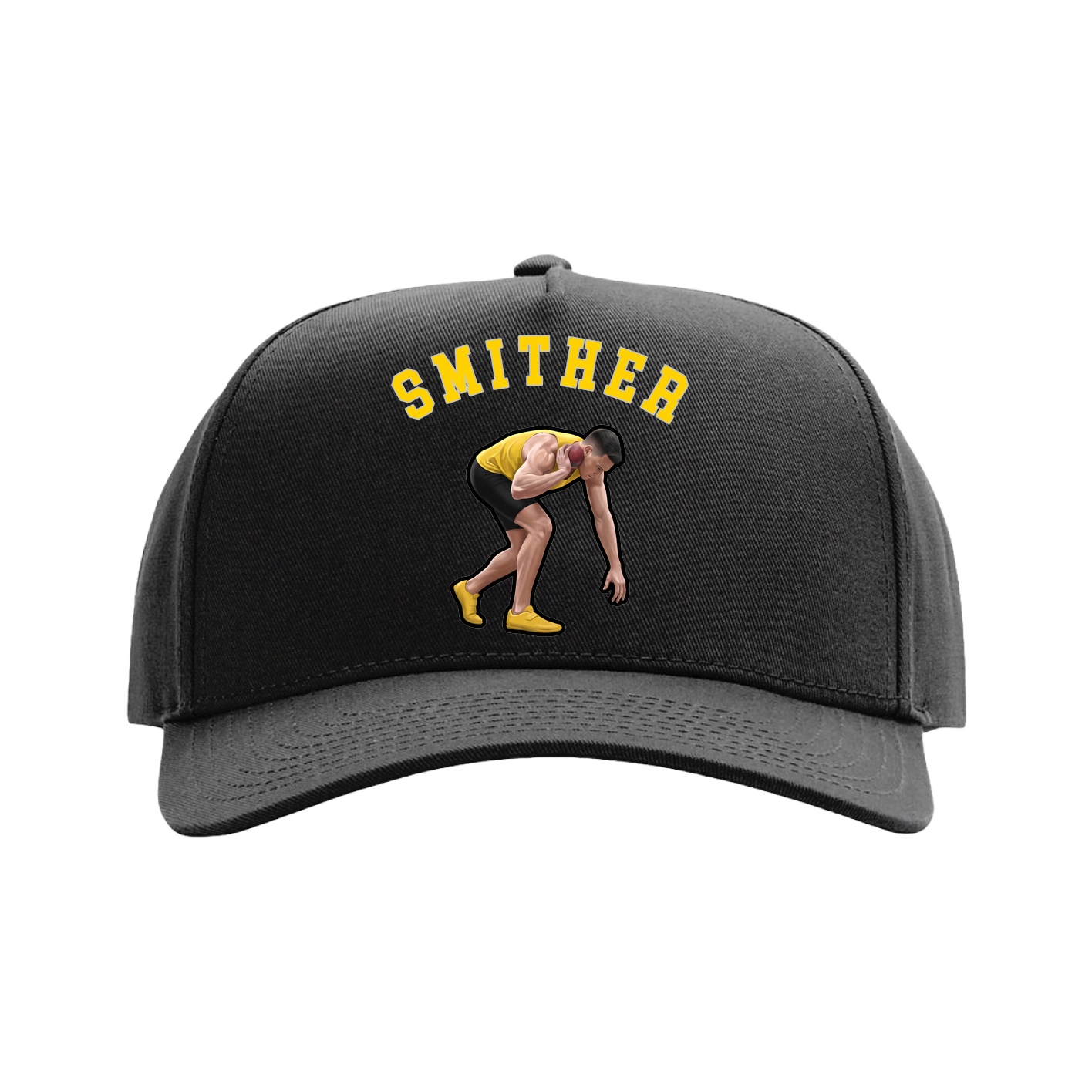 Full Fabric Five-Panel Champ Cap — Shirsey Arch in Black