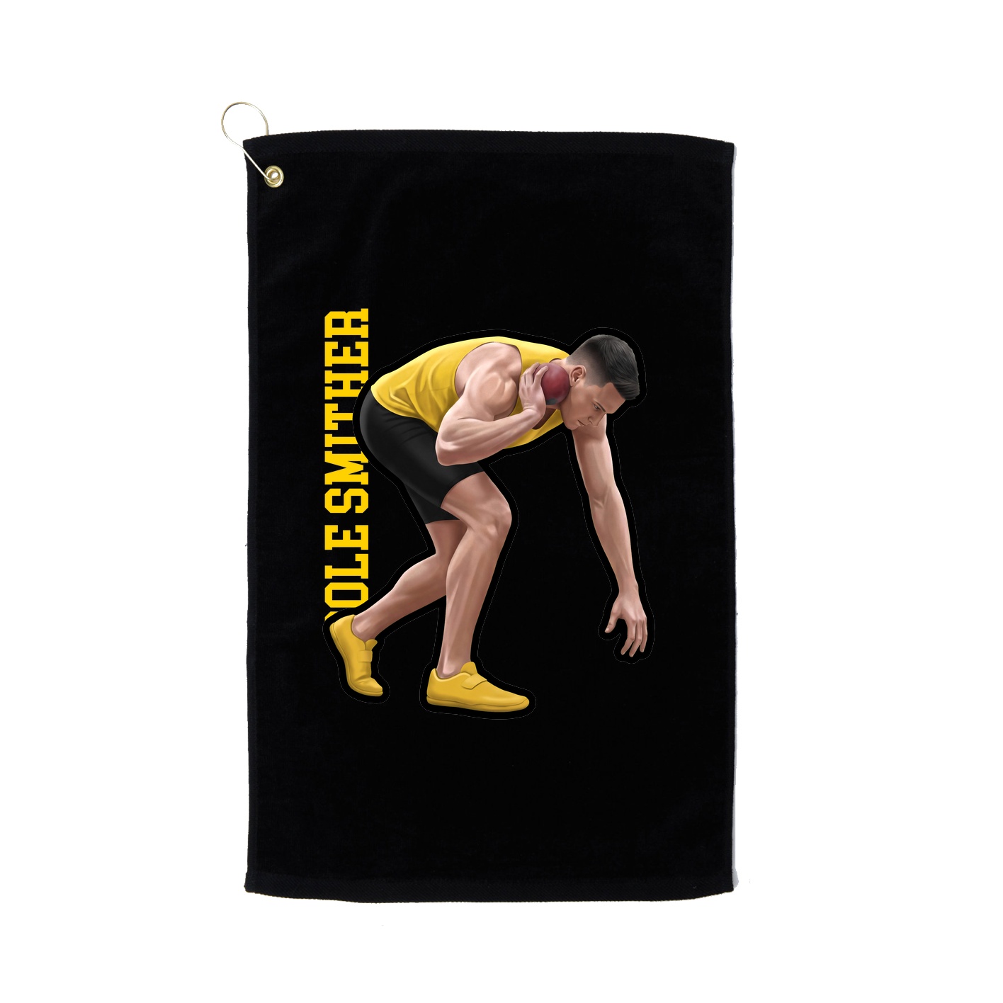 Golf Towel — Name Vertical in Black