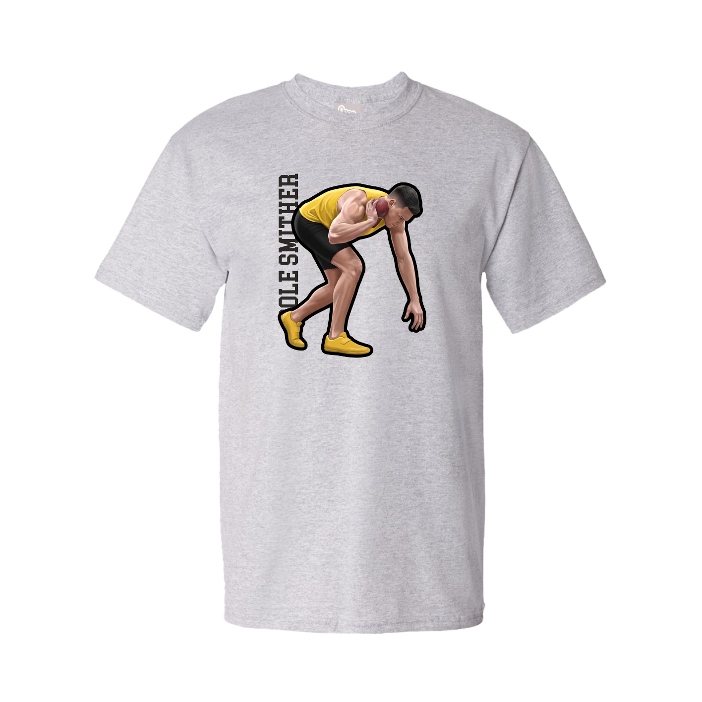 Youth Tee — Name Vertical in Grey