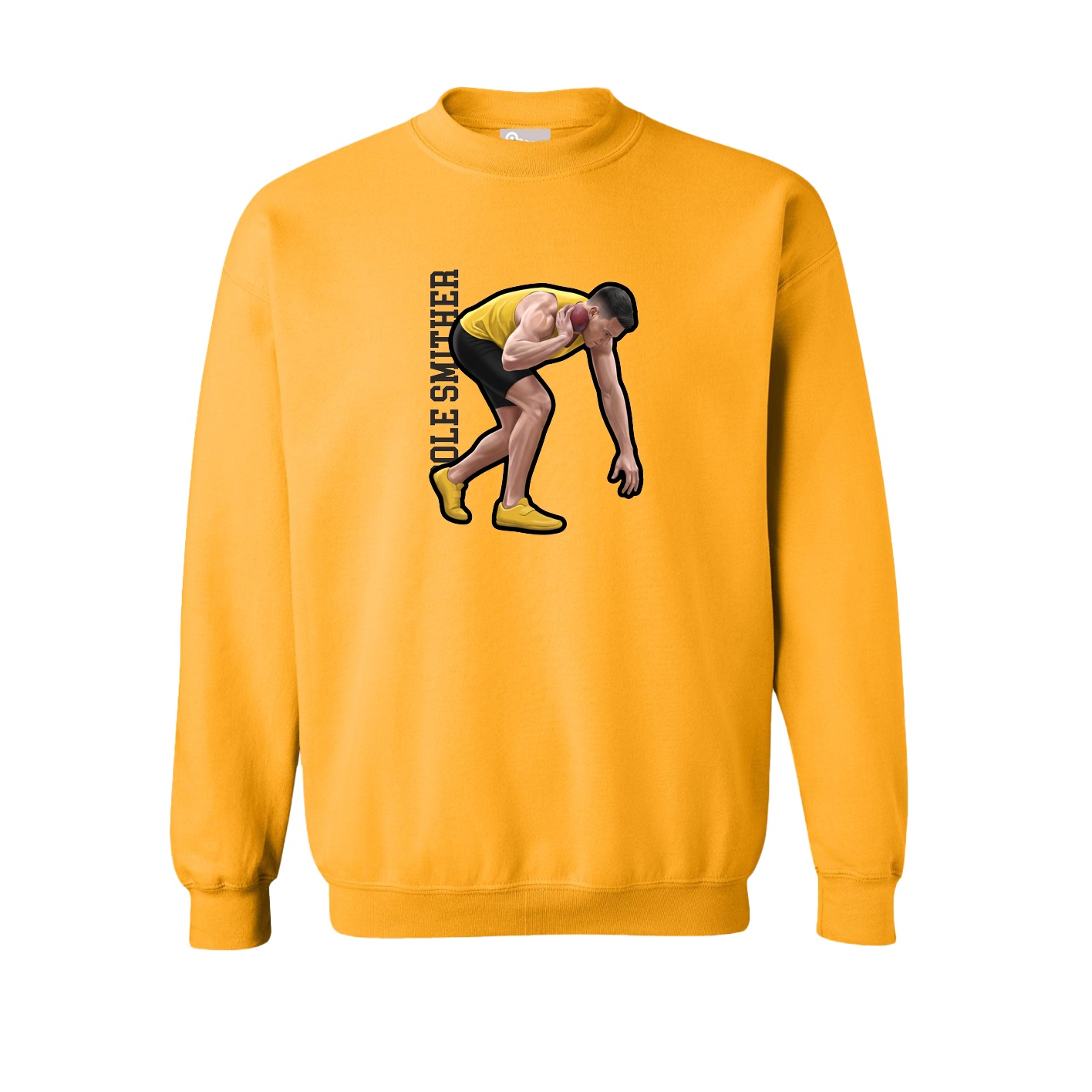 Fleece Crew — Name Vertical in Gold