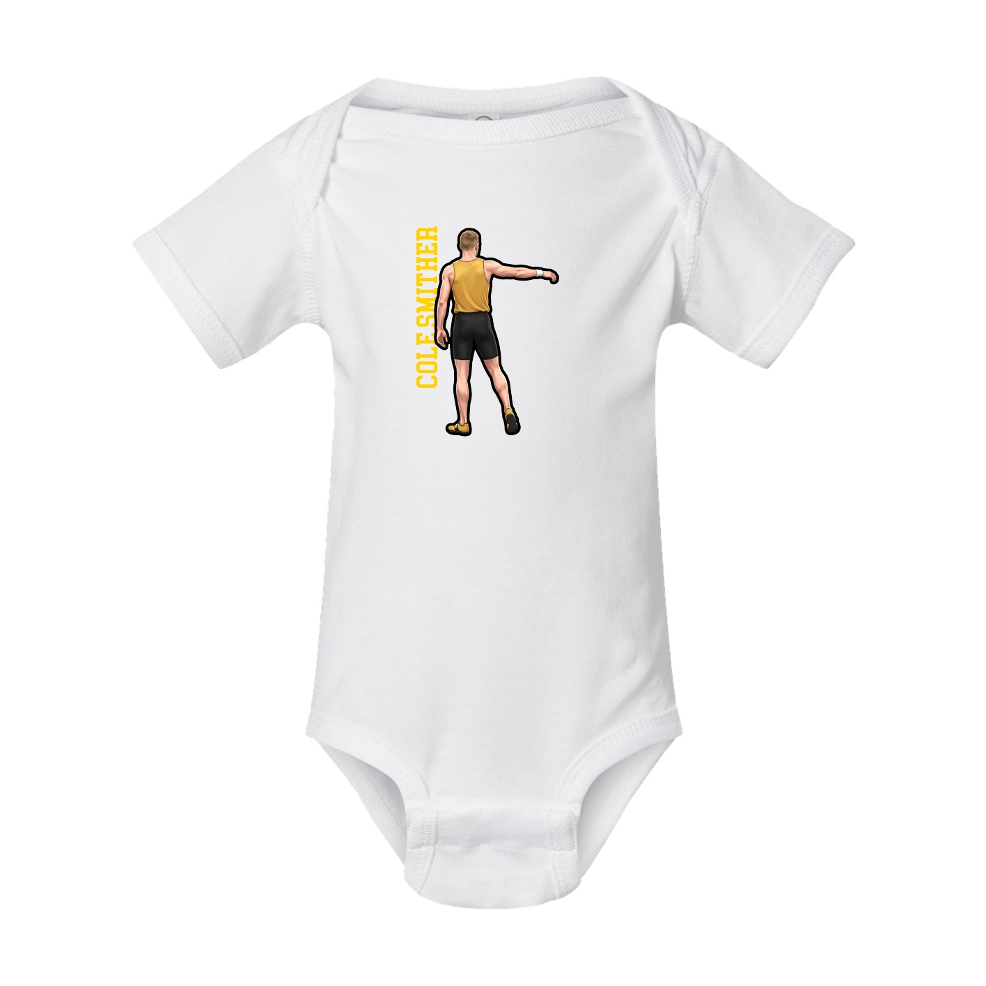 Baby Onesie — Name Vertical in White