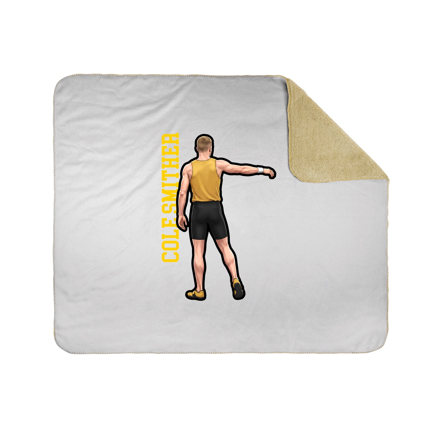 Throw Blanket — Name Vertical in White