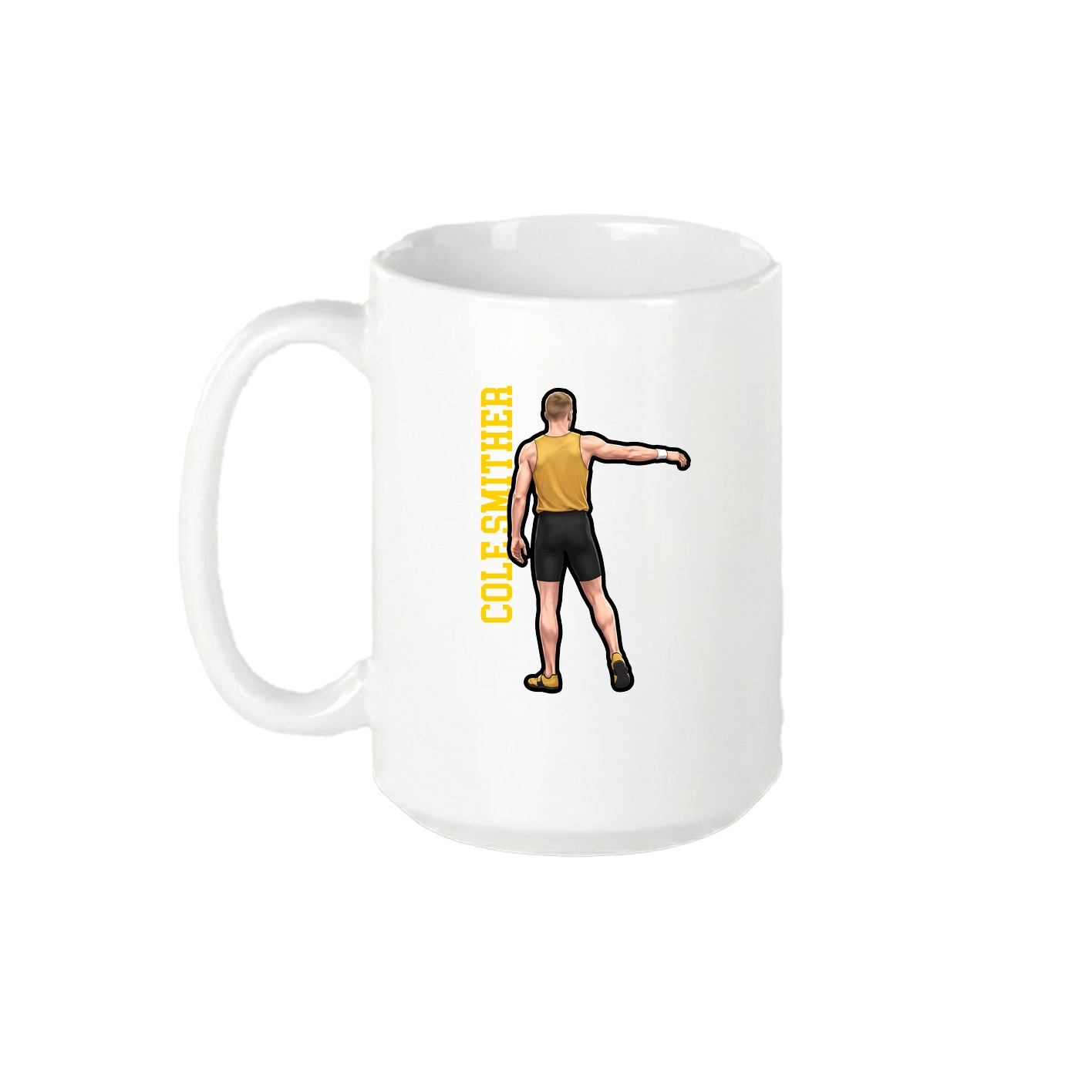 15oz Coffee Mug — Name Vertical in White