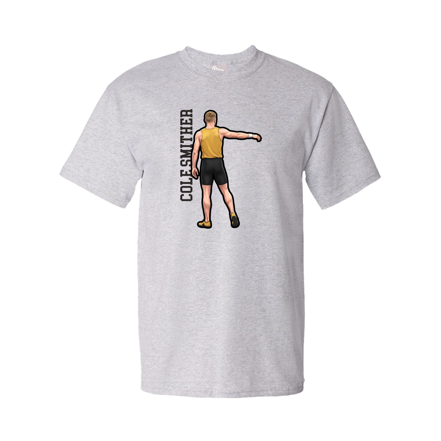 Tee — Name Vertical in Grey