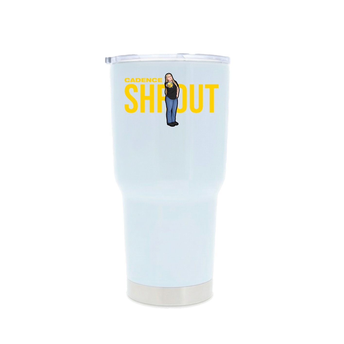 30oz Stainless Steel Tumbler — Player Name in White