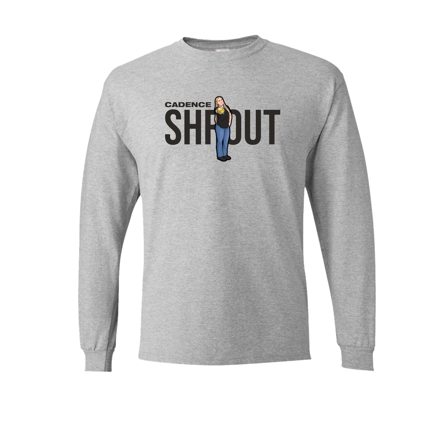 Long Sleeve Tee — Player Name in Grey