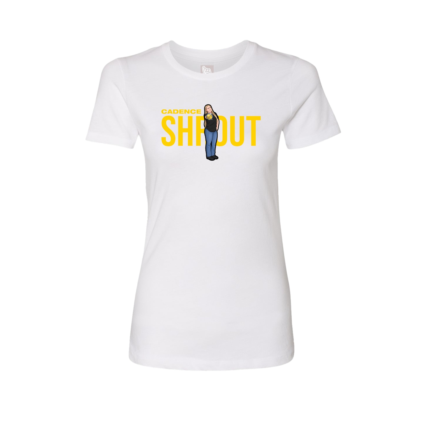 Fitted Women's Tee — Player Name in White