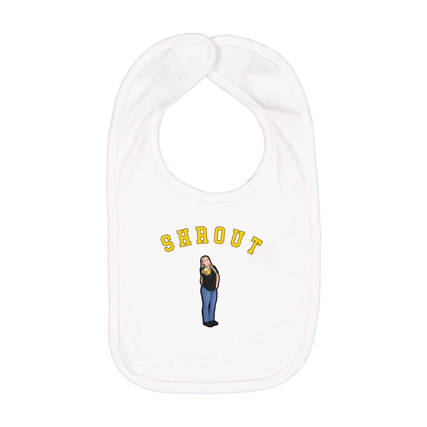 Infant Bib — Shirsey Arch in White