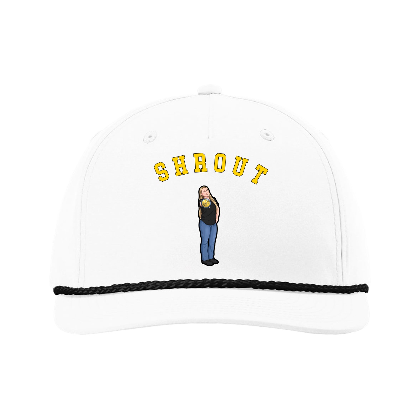 Five-Panel Classic Rope Cap — Shirsey Arch in White