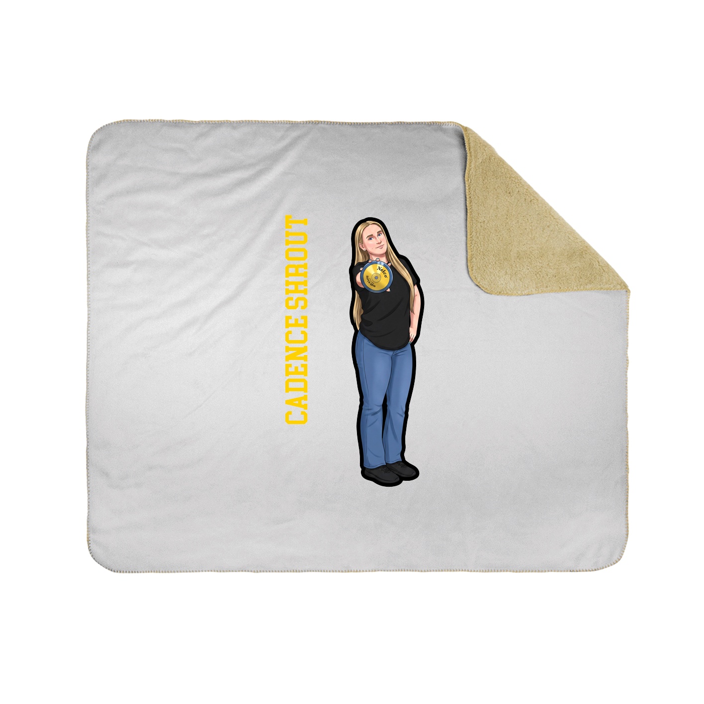 Throw Blanket — Name Vertical in White