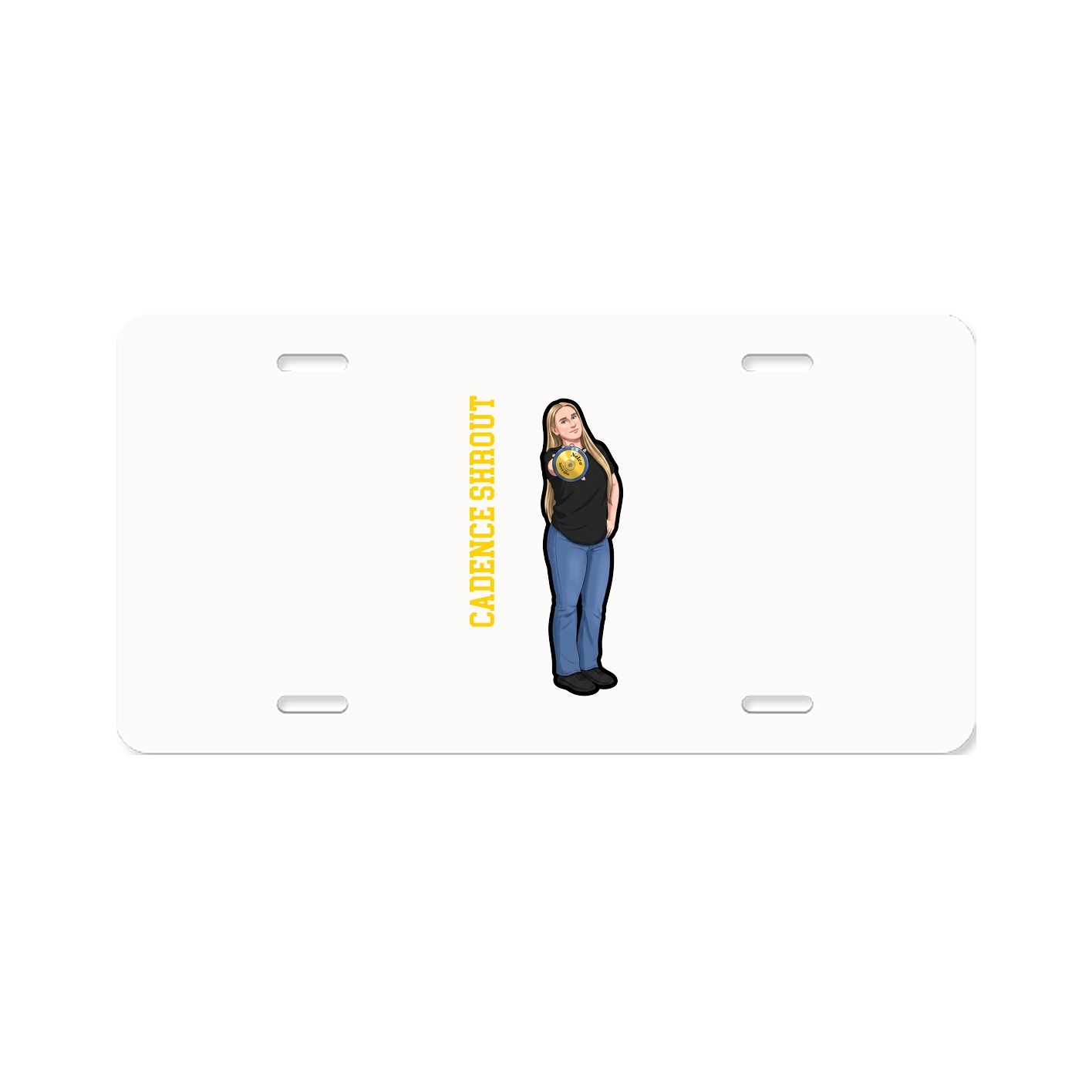 License Plate — Name Vertical in Classic