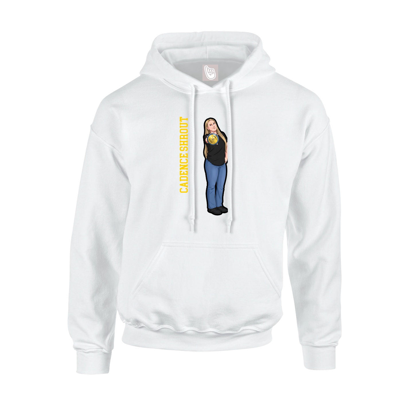 Hoodie — Name Vertical in White