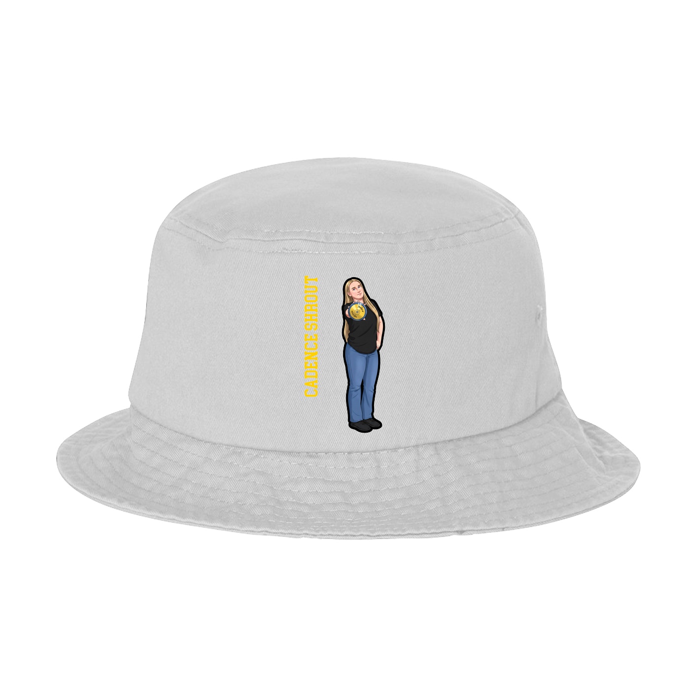 Bucket Cap — Name Vertical in White