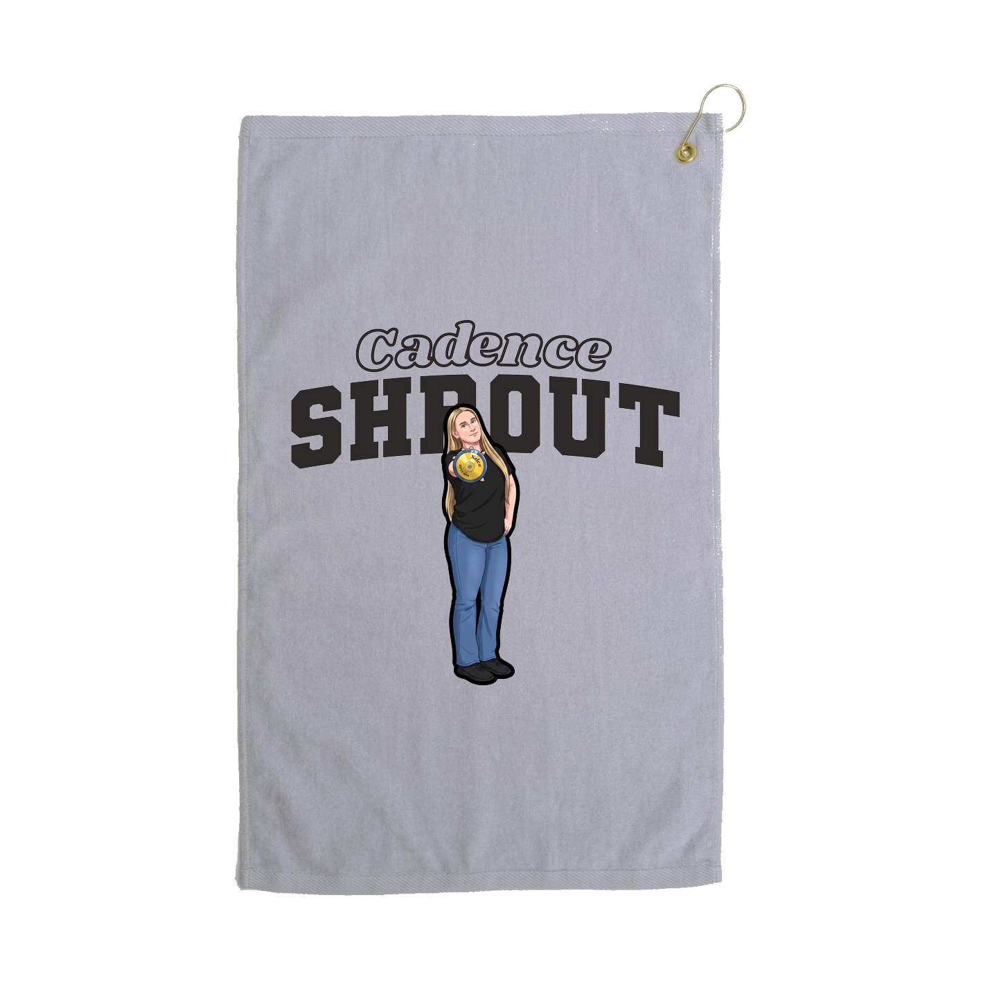 Golf Towel — Name Arch in Grey