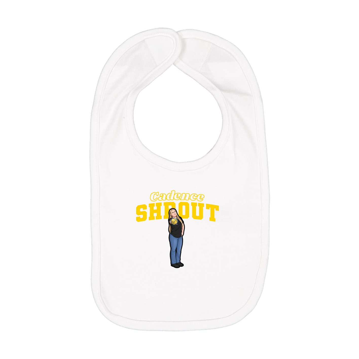Infant Bib — Name Arch in White