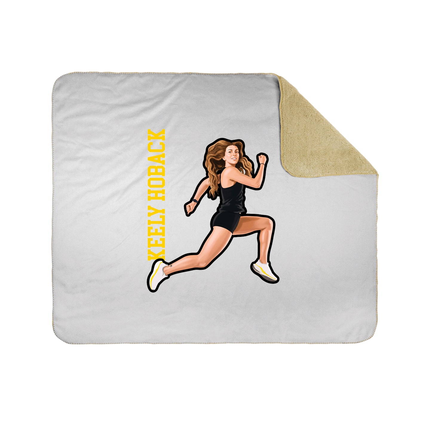 Throw Blanket — Name Vertical in White