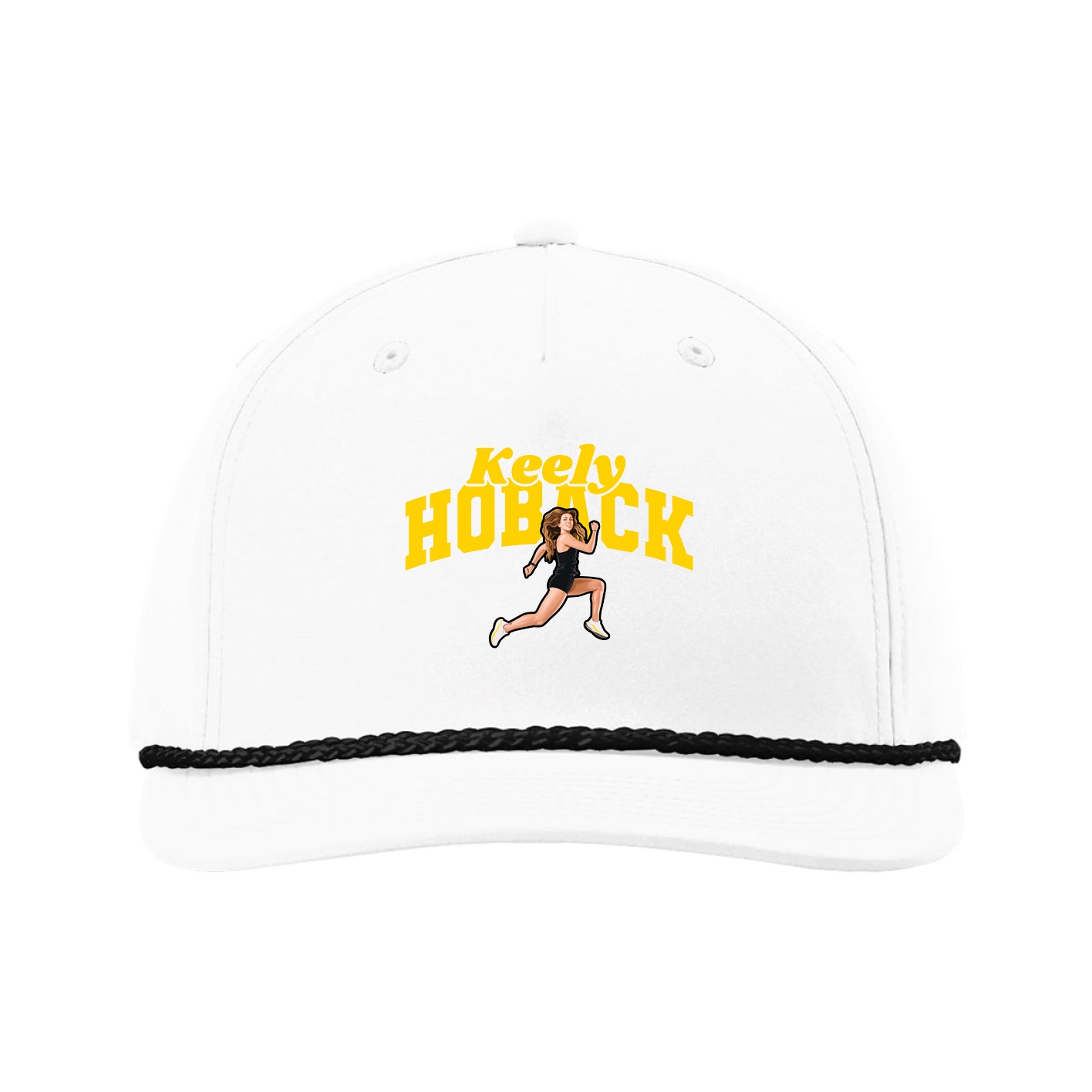 Five-Panel Classic Rope Cap — Signature Arch in White