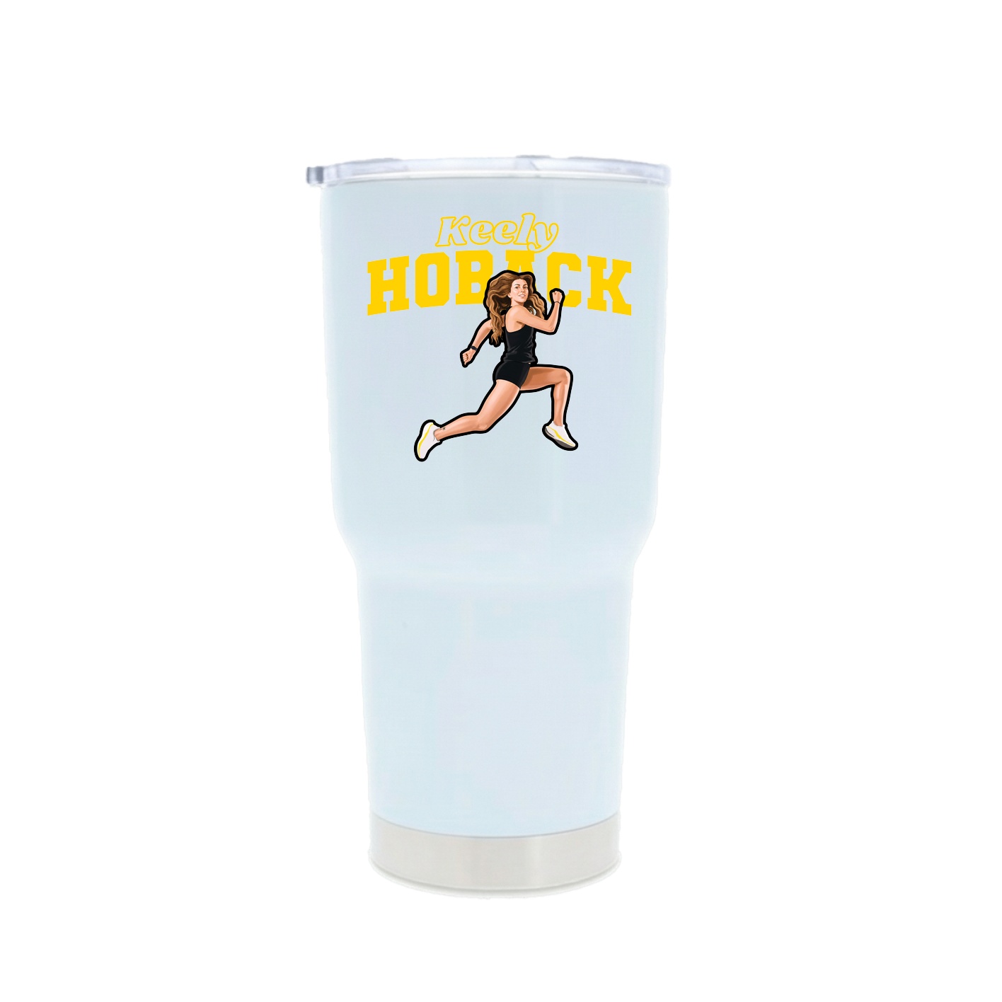 30oz Stainless Steel Tumbler — Name Arch in White