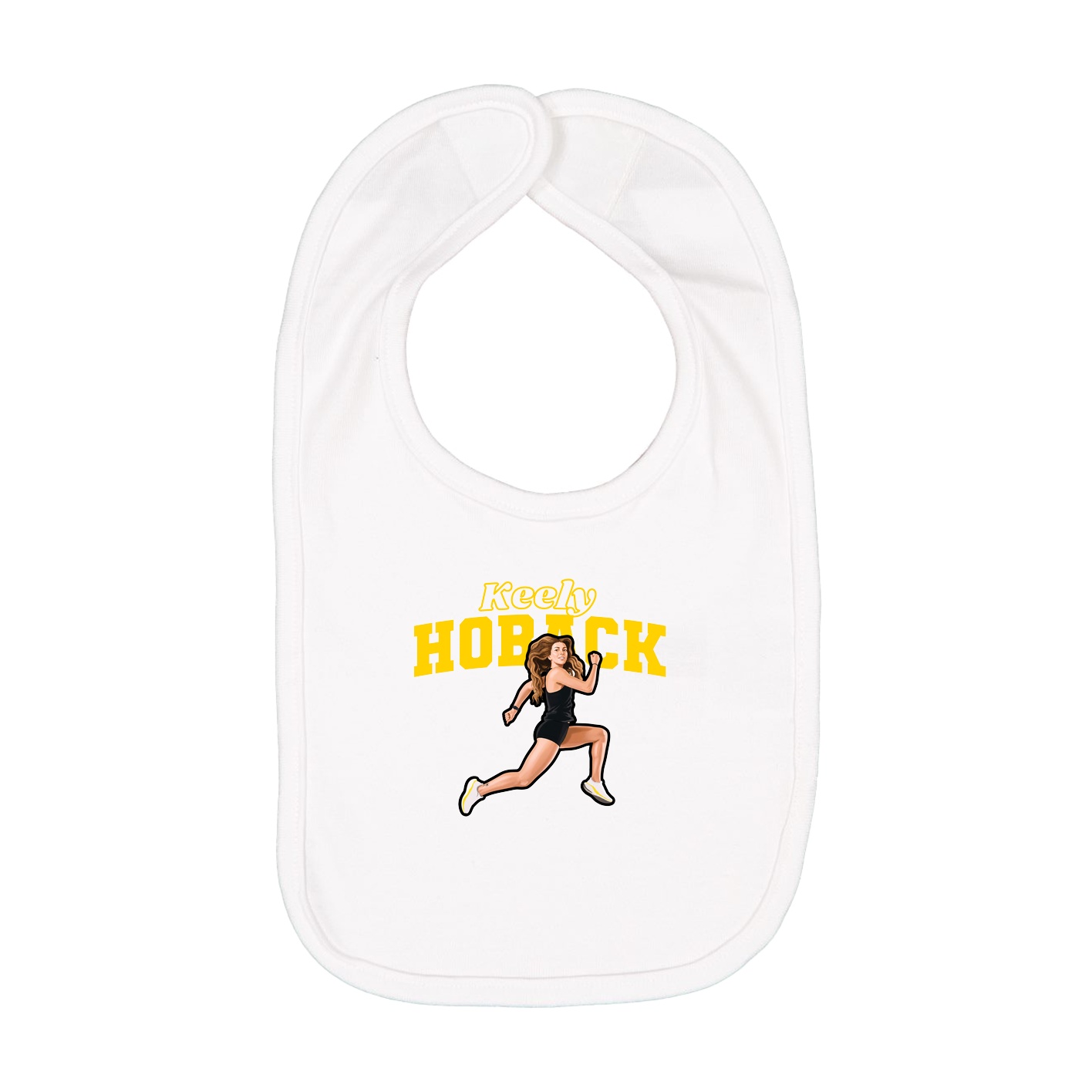 Infant Bib — Name Arch in White