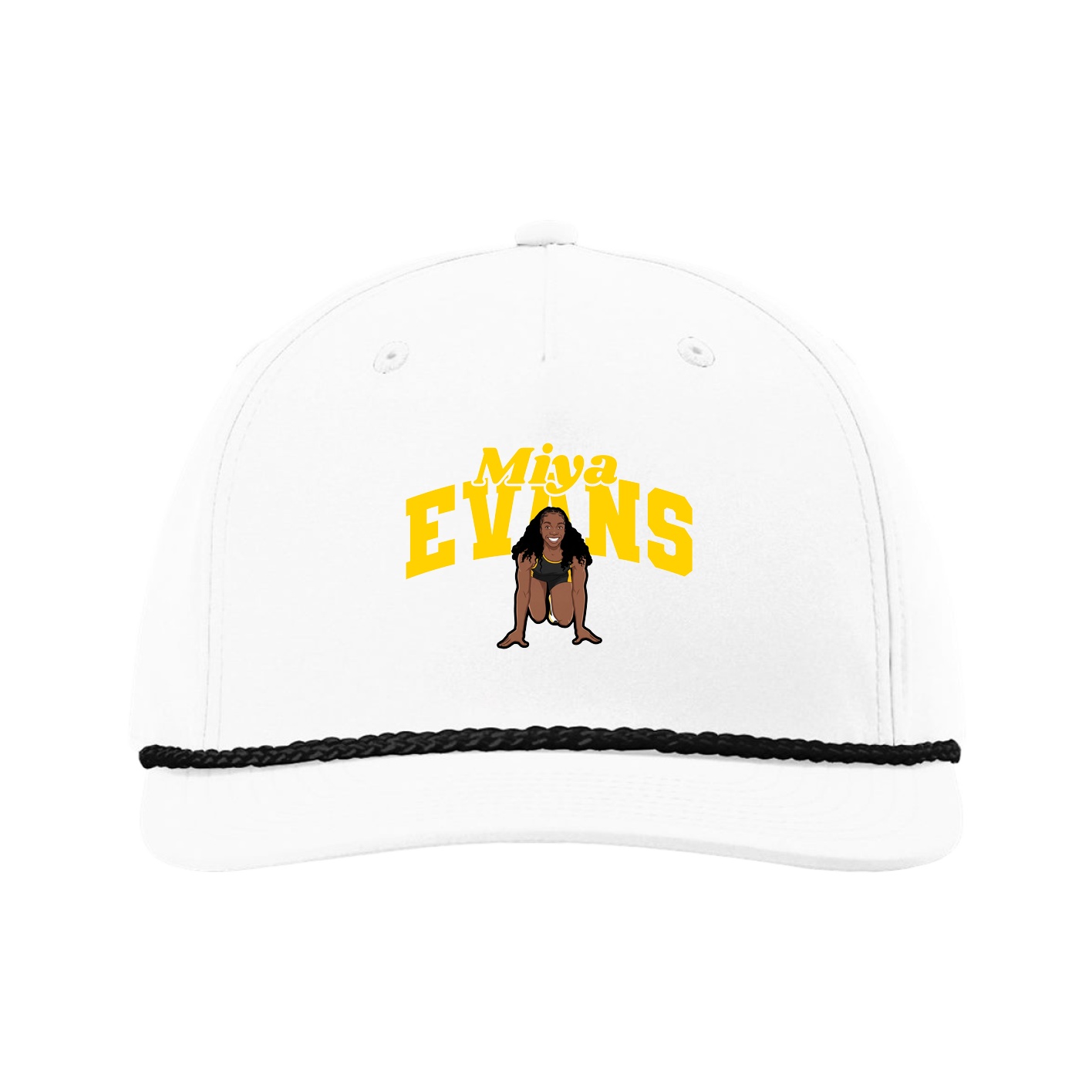 Five-Panel Classic Rope Cap — Signature Arch in White