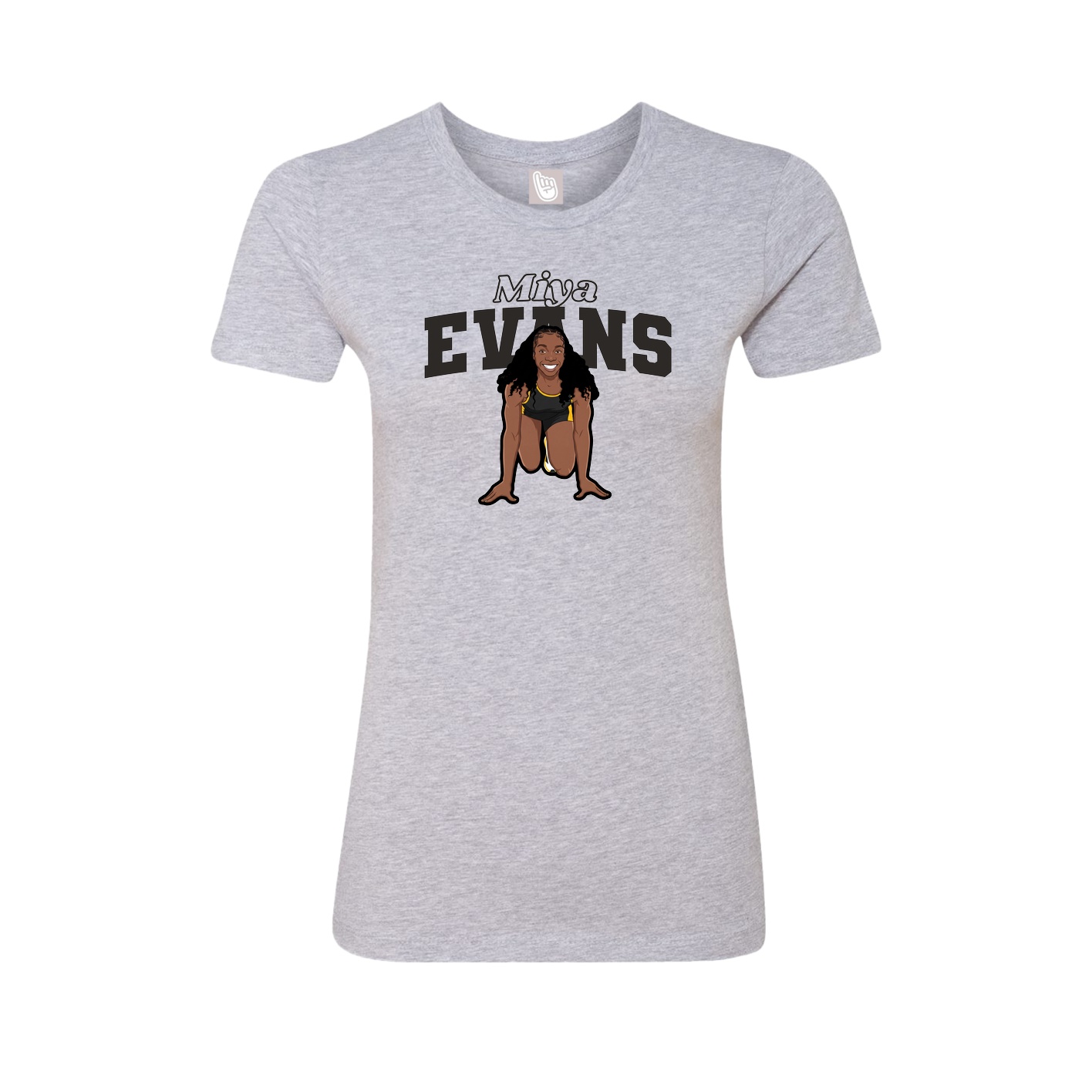 Fitted Women's Tee — Name Arch in Grey
