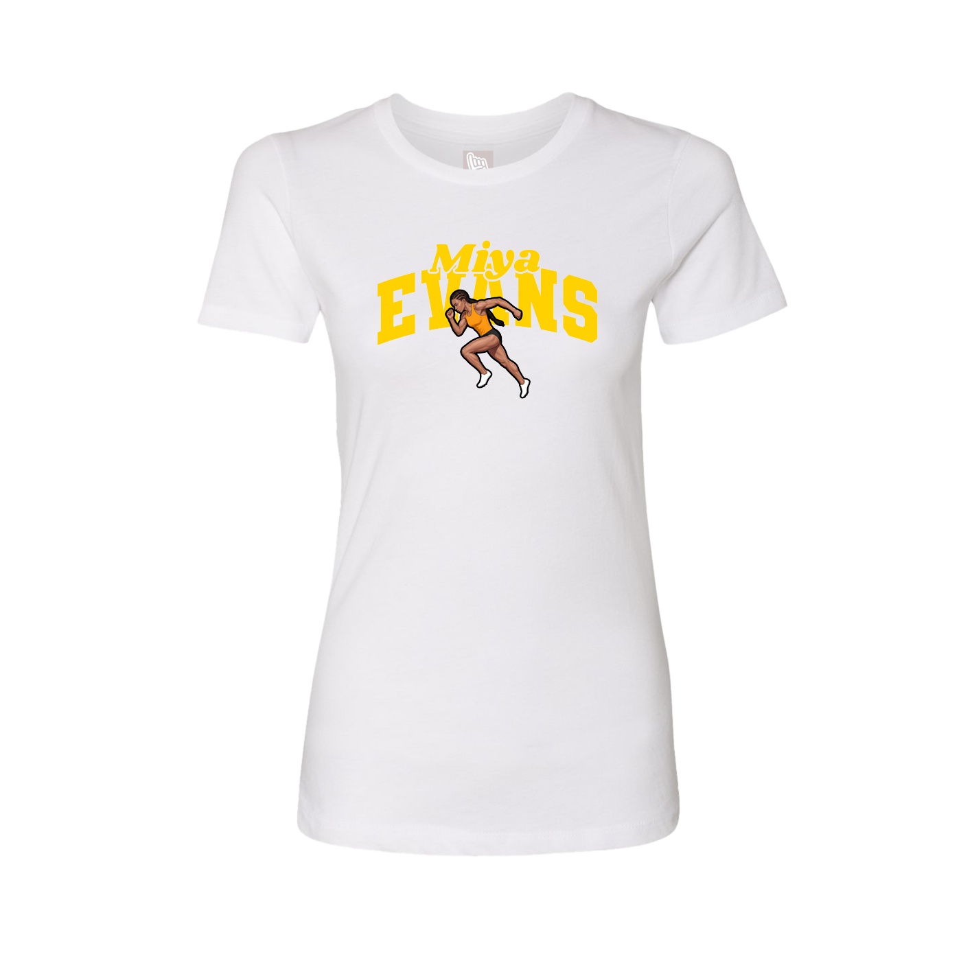 Fitted Women's Tee — Signature Arch in White