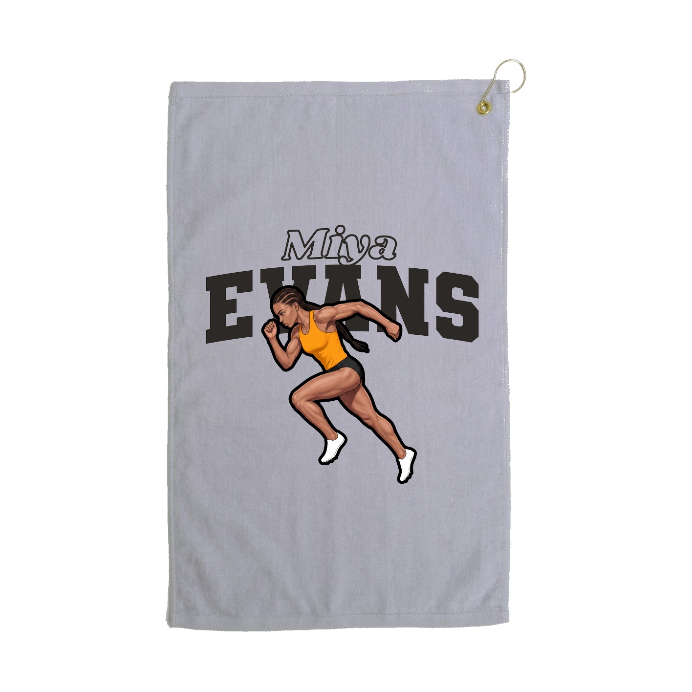 Golf Towel — Name Arch in Grey