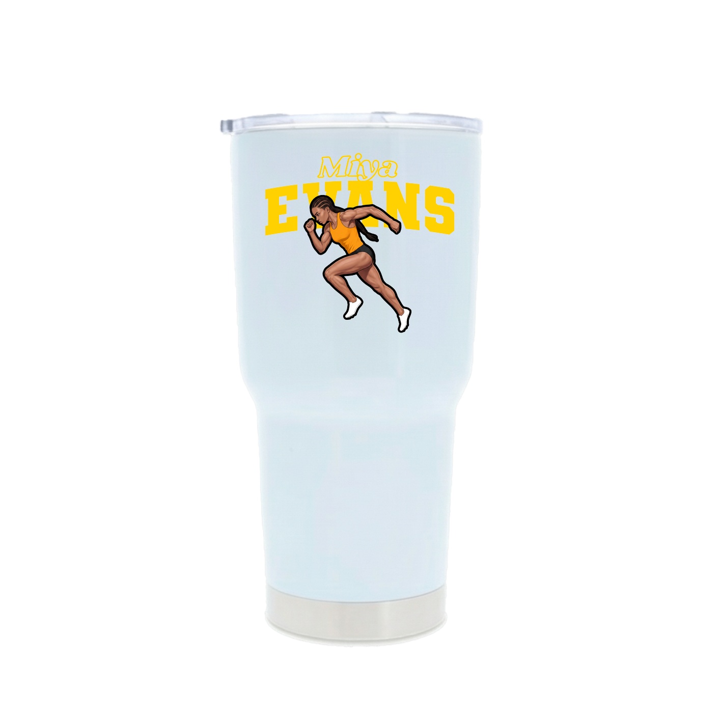 30oz Stainless Steel Tumbler — Name Arch in White