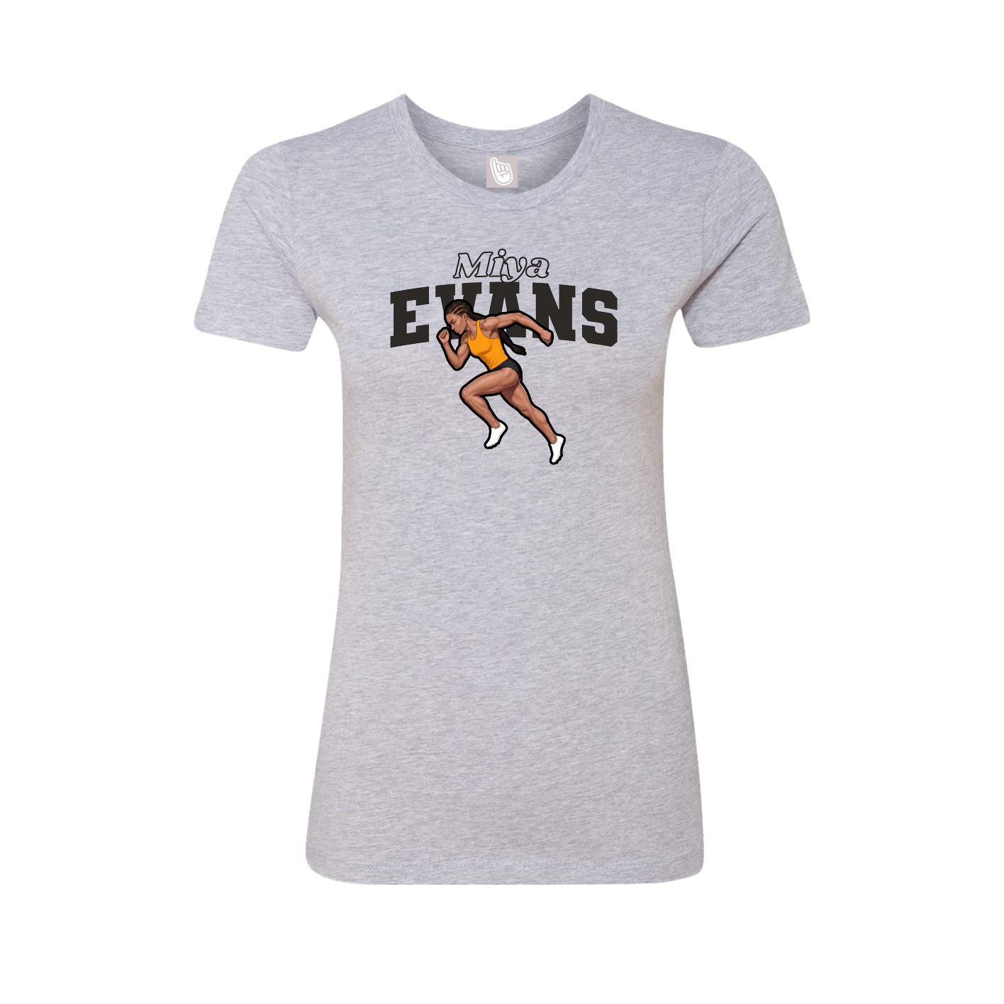 Fitted Women's Tee — Name Arch in Grey