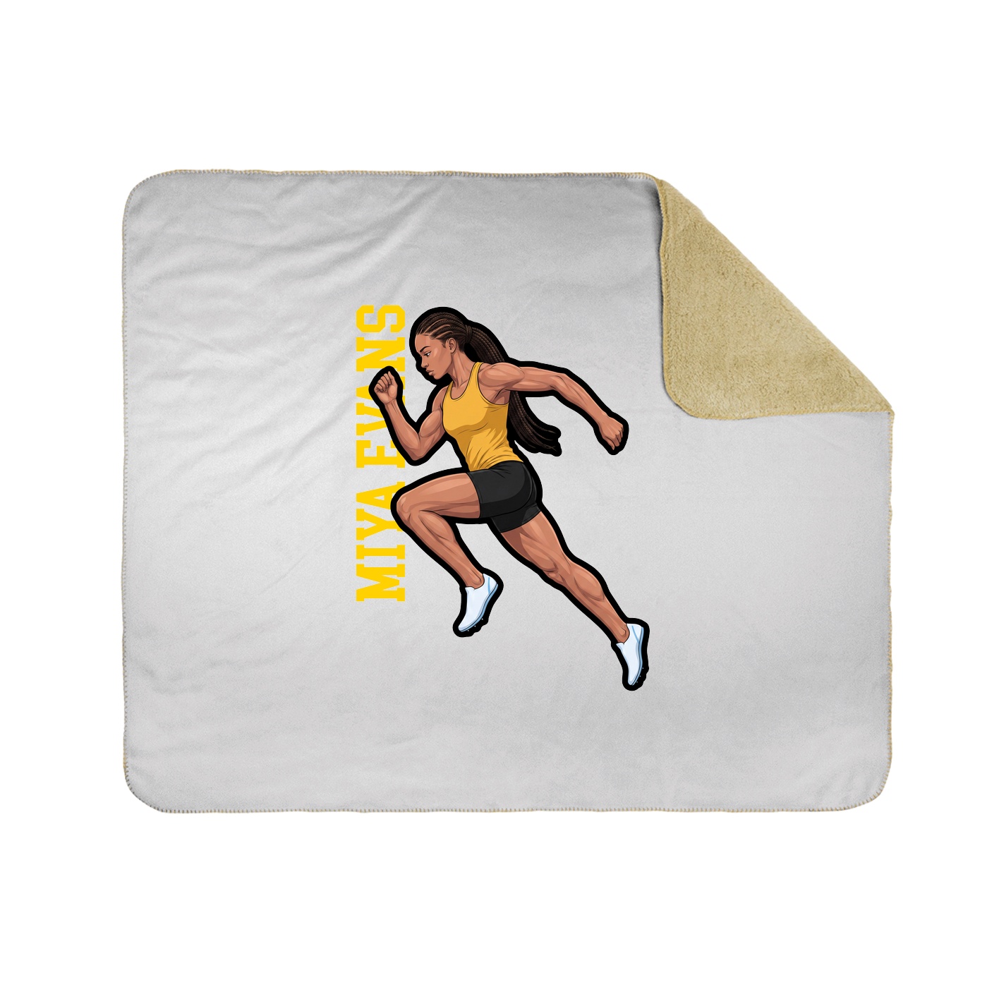 Throw Blanket — Name Vertical in White