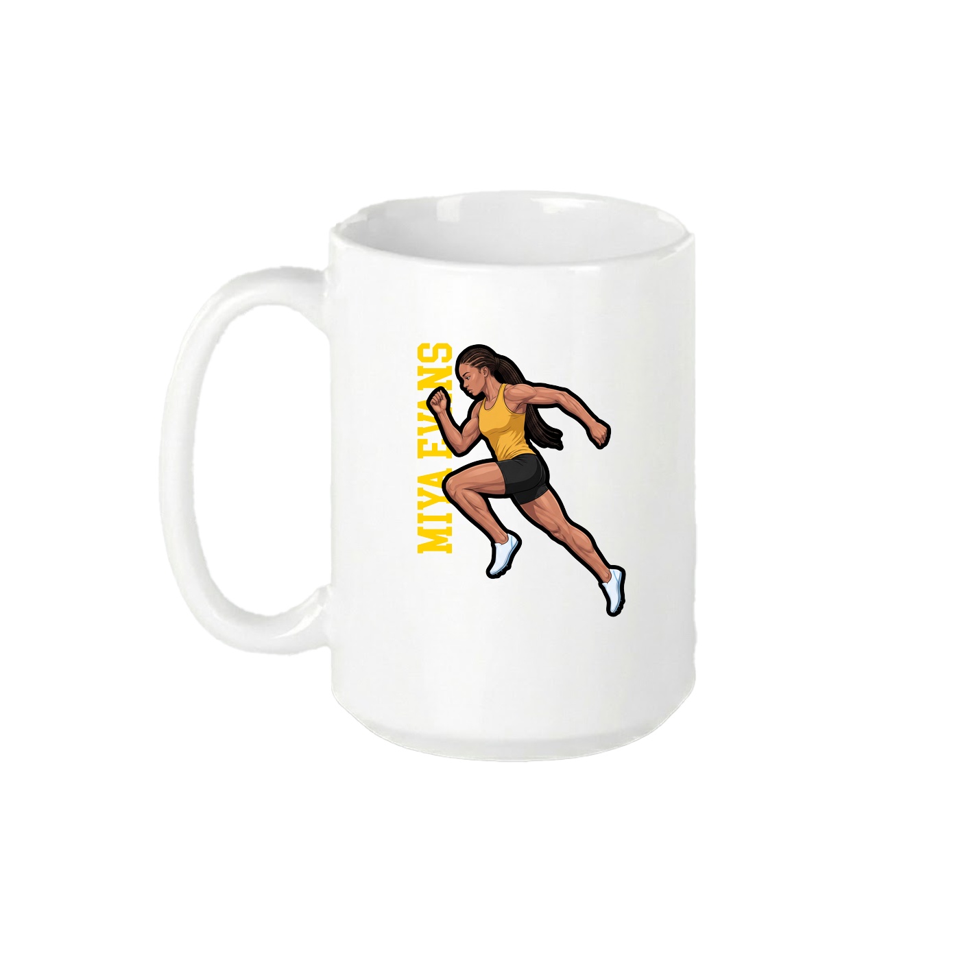 15oz Coffee Mug — Name Vertical in White