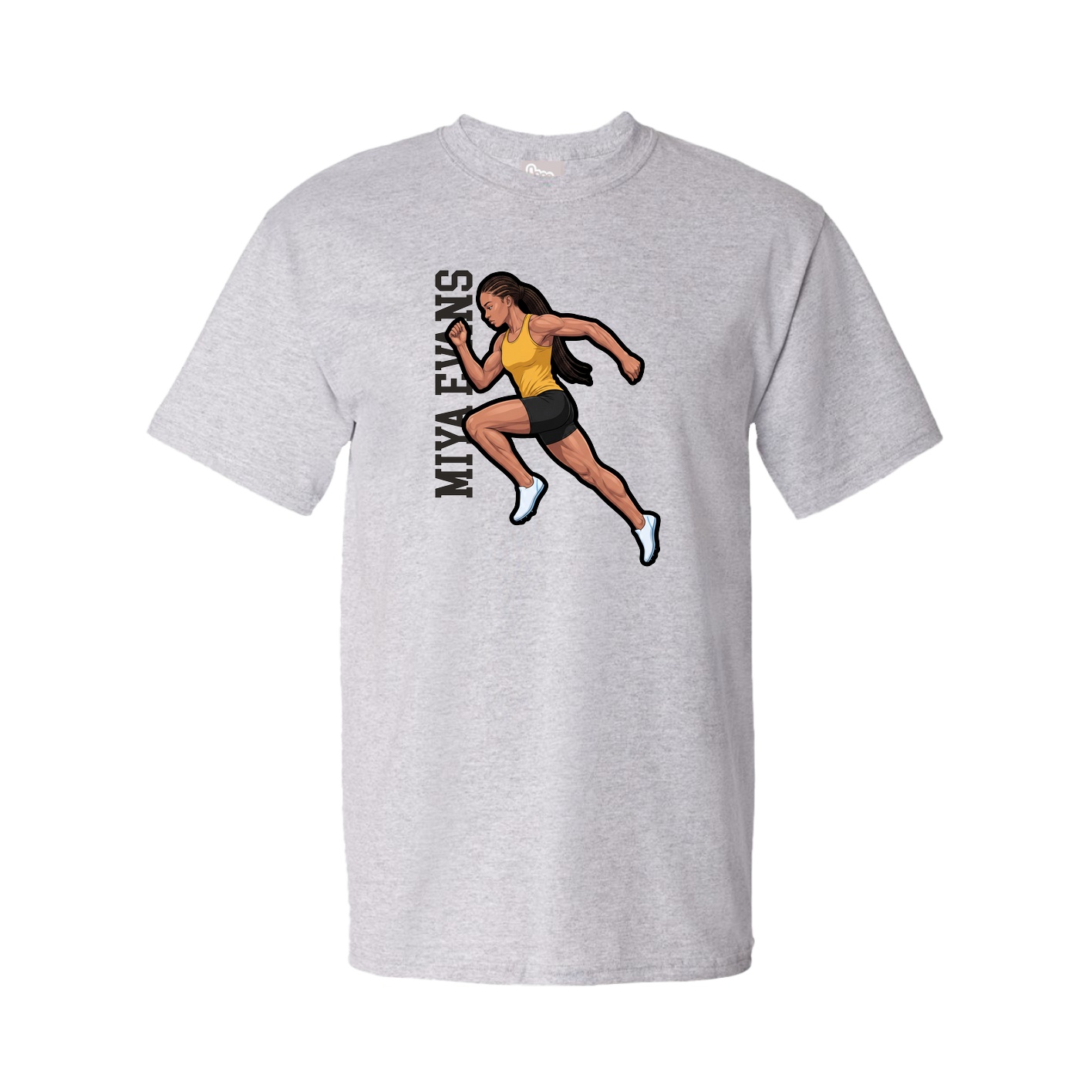 Youth Tee — Name Vertical in Grey