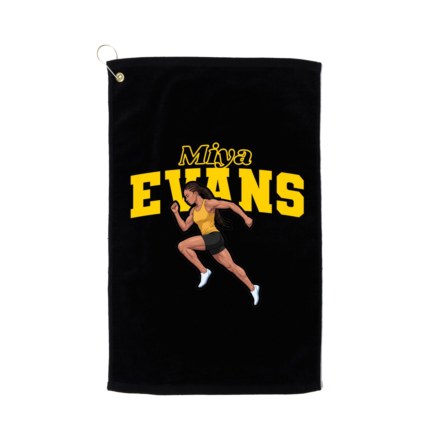 Golf Towel — Name Arch in Black