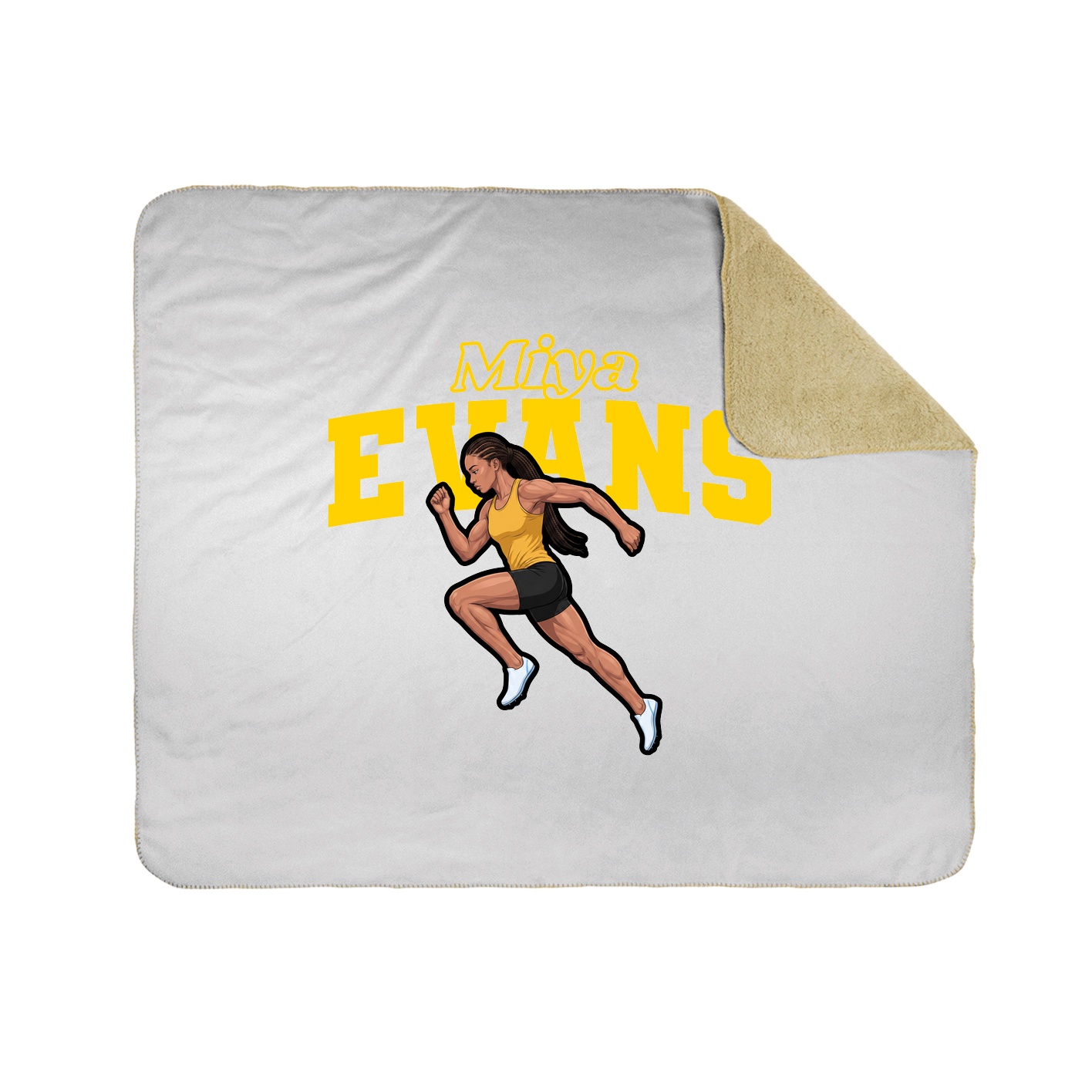 Throw Blanket — Name Arch in White