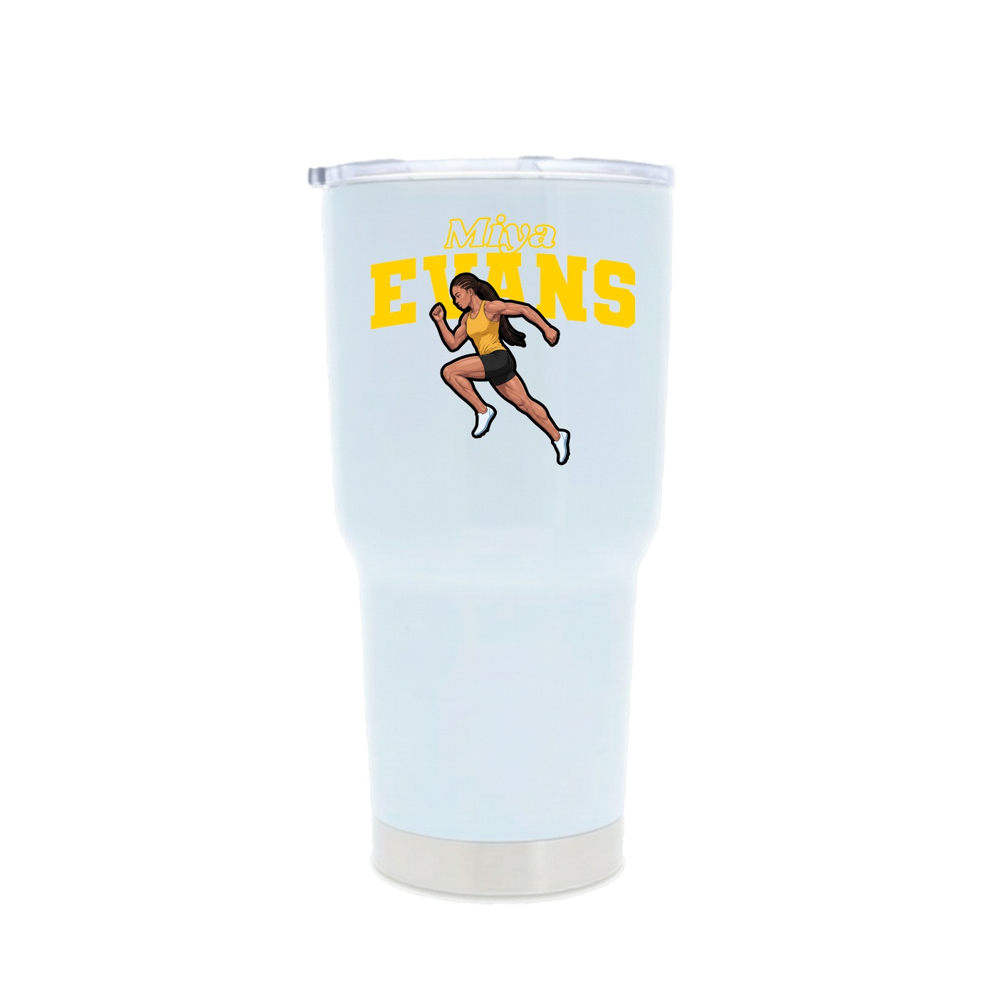 30oz Stainless Steel Tumbler — Name Arch in White