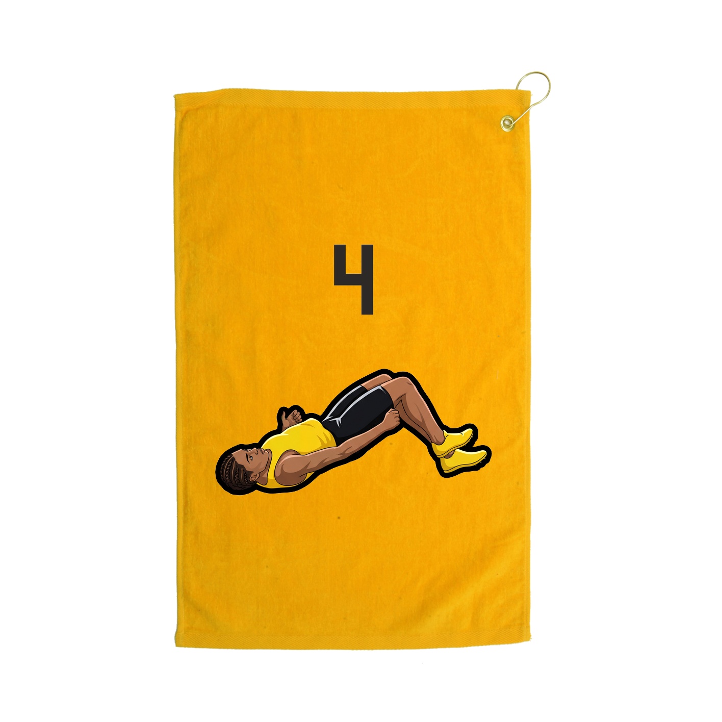 Golf Towel — Number Top in Gold
