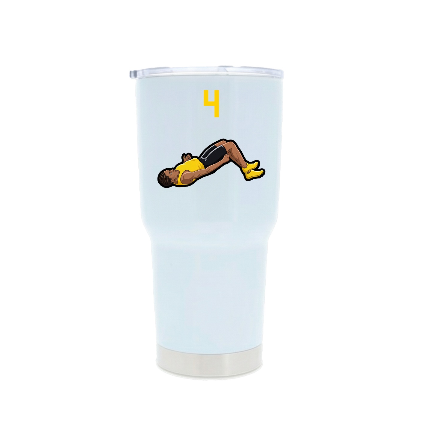 30oz Stainless Steel Tumbler — Number Top in White