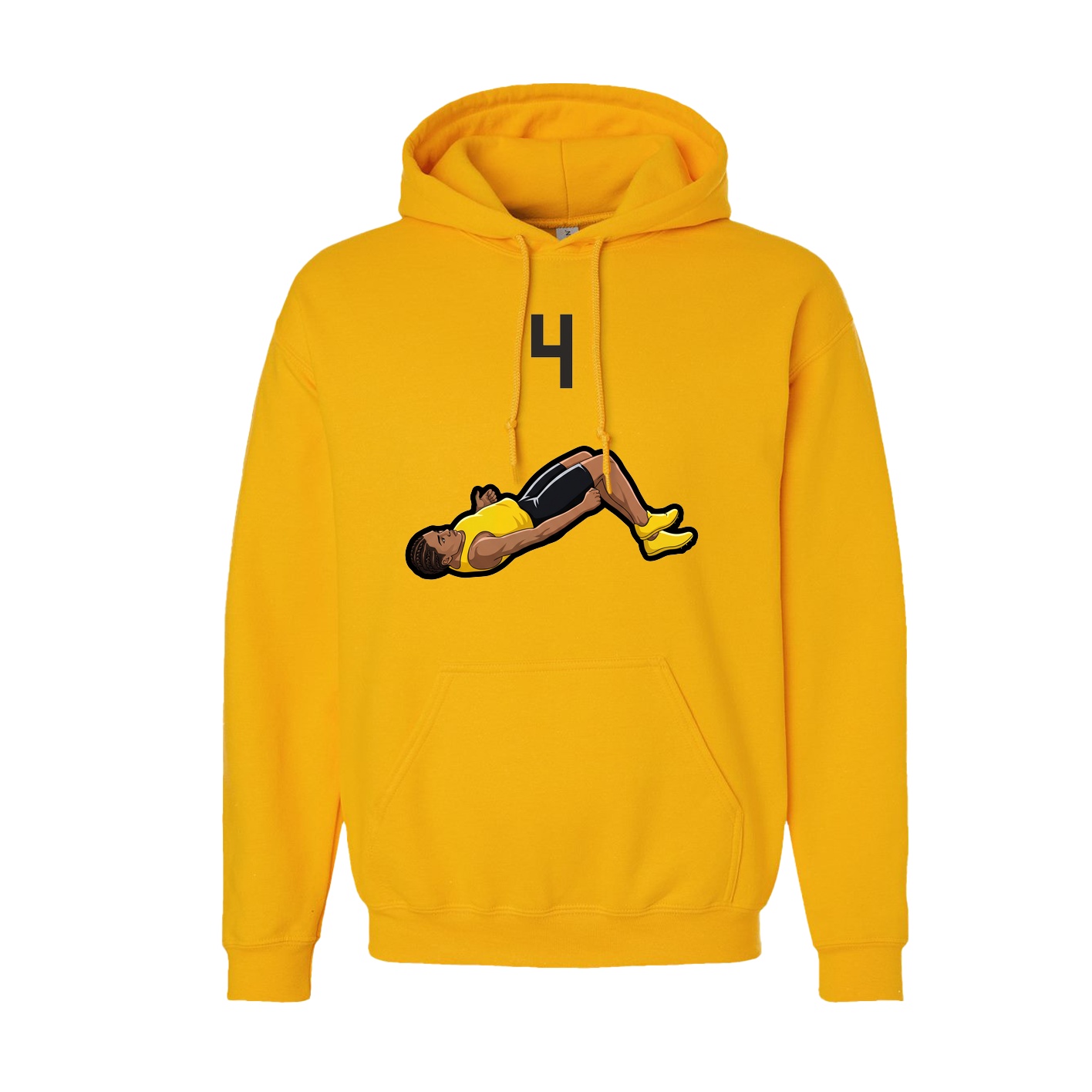 Youth Hoodie — Number Top in Gold