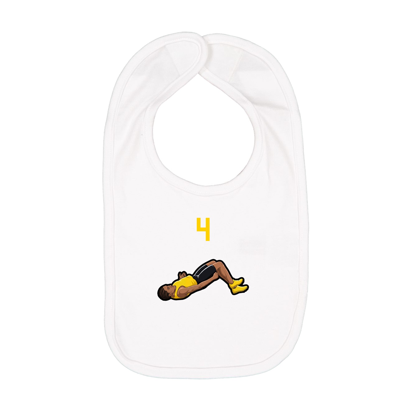 Infant Bib — Number Top in White