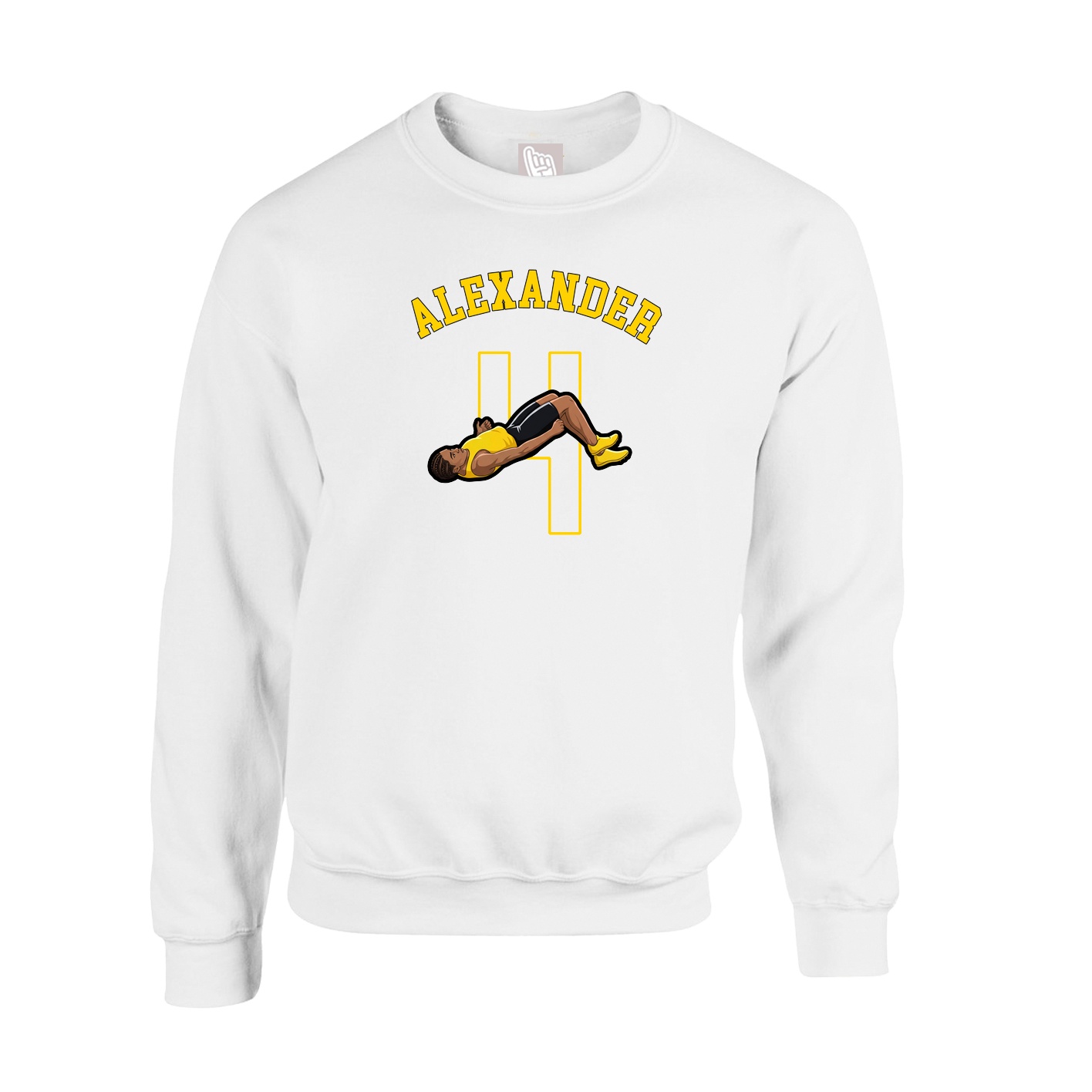 Fleece Crew — Shirsey Arch in White