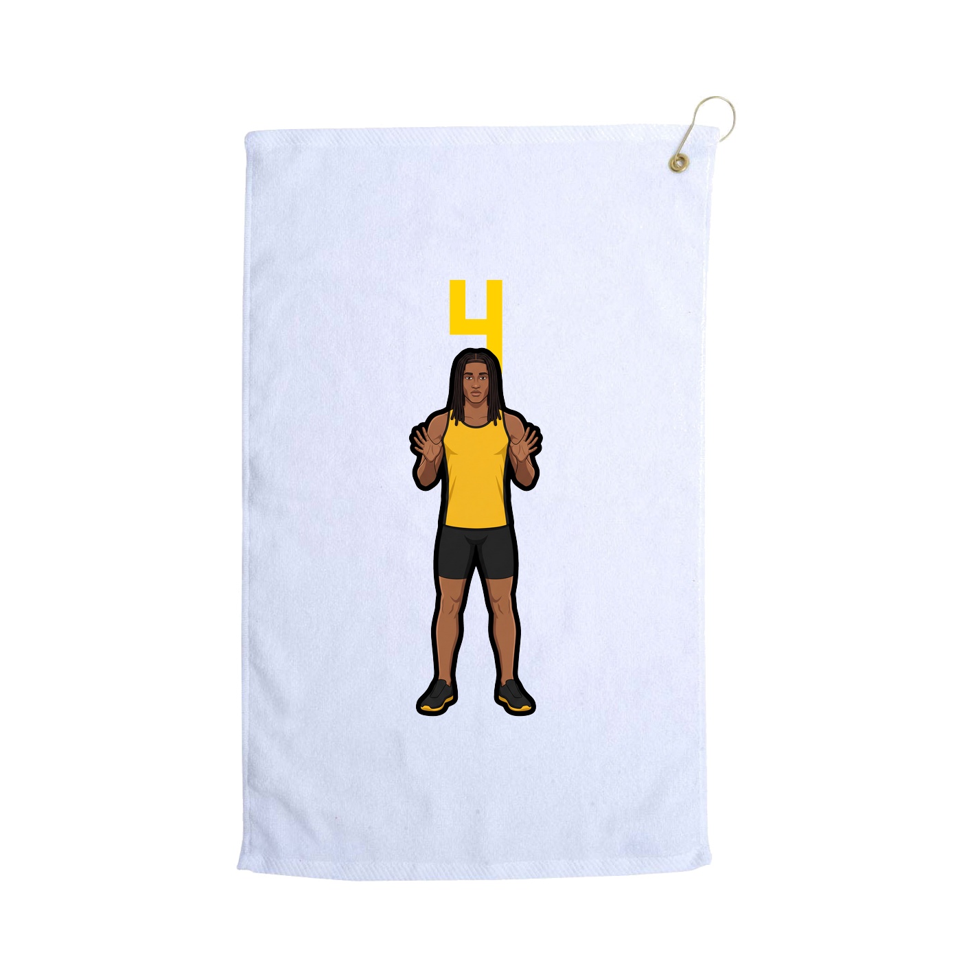 Golf Towel — Number Top in White
