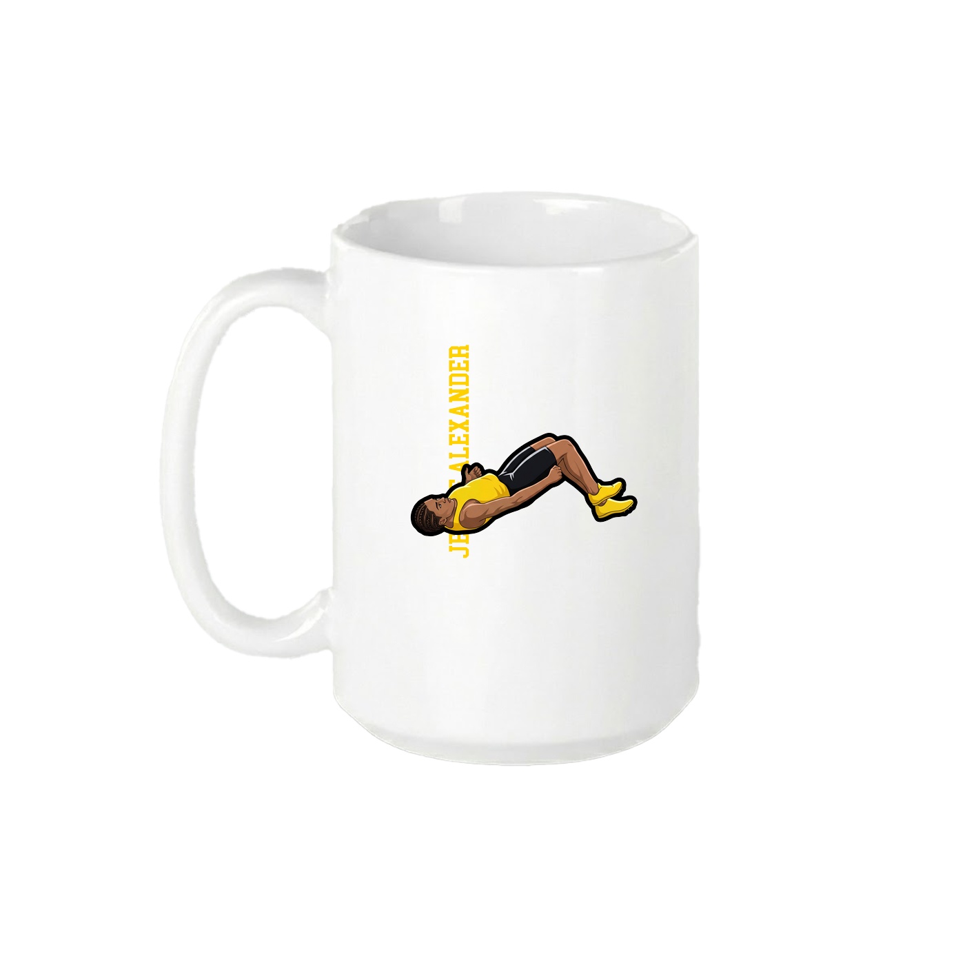 15oz Coffee Mug — Name Vertical in White