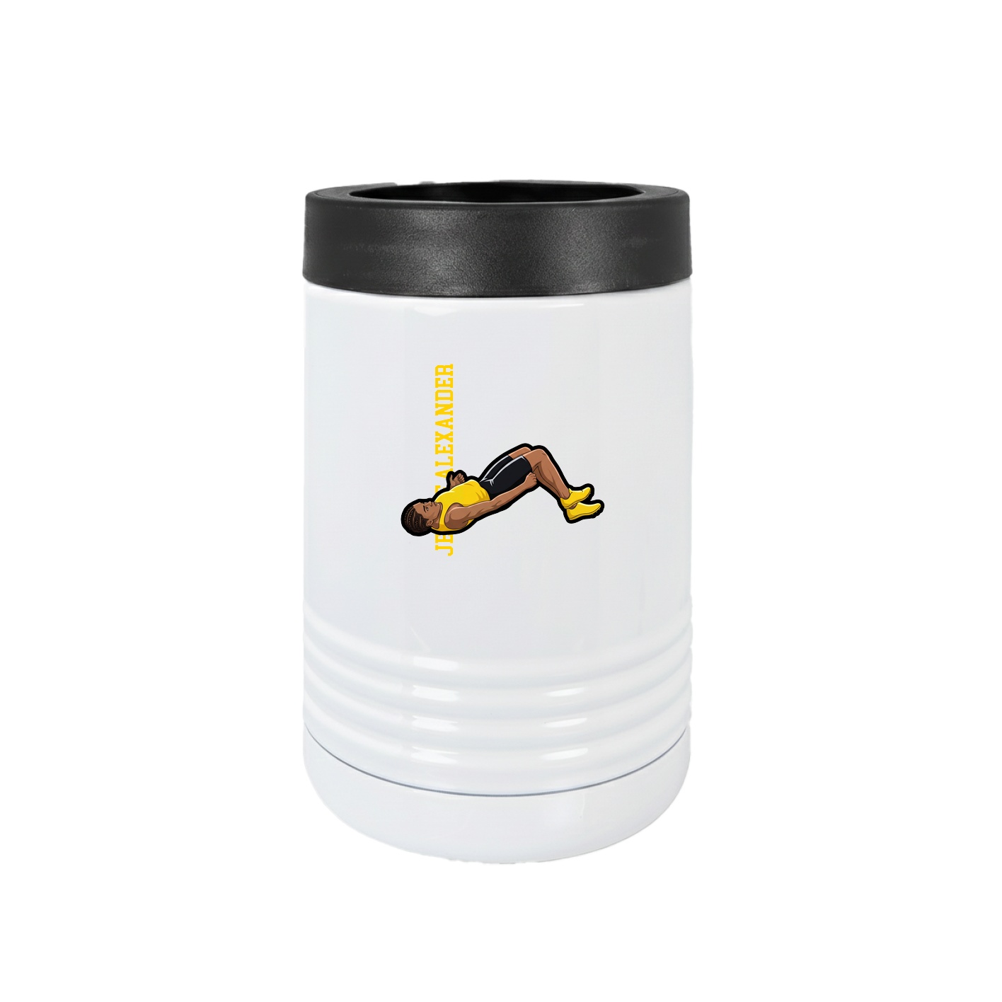 Beverage Holder — Name Vertical in White